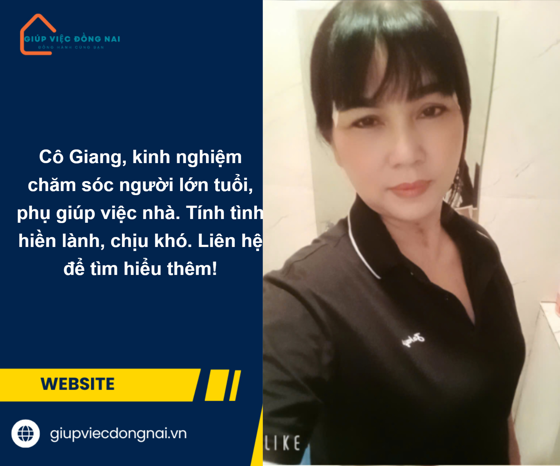 Chị TRẦN THỊ GIANG, sinh năm 1973, quê Đồng Nai cần tìm việc