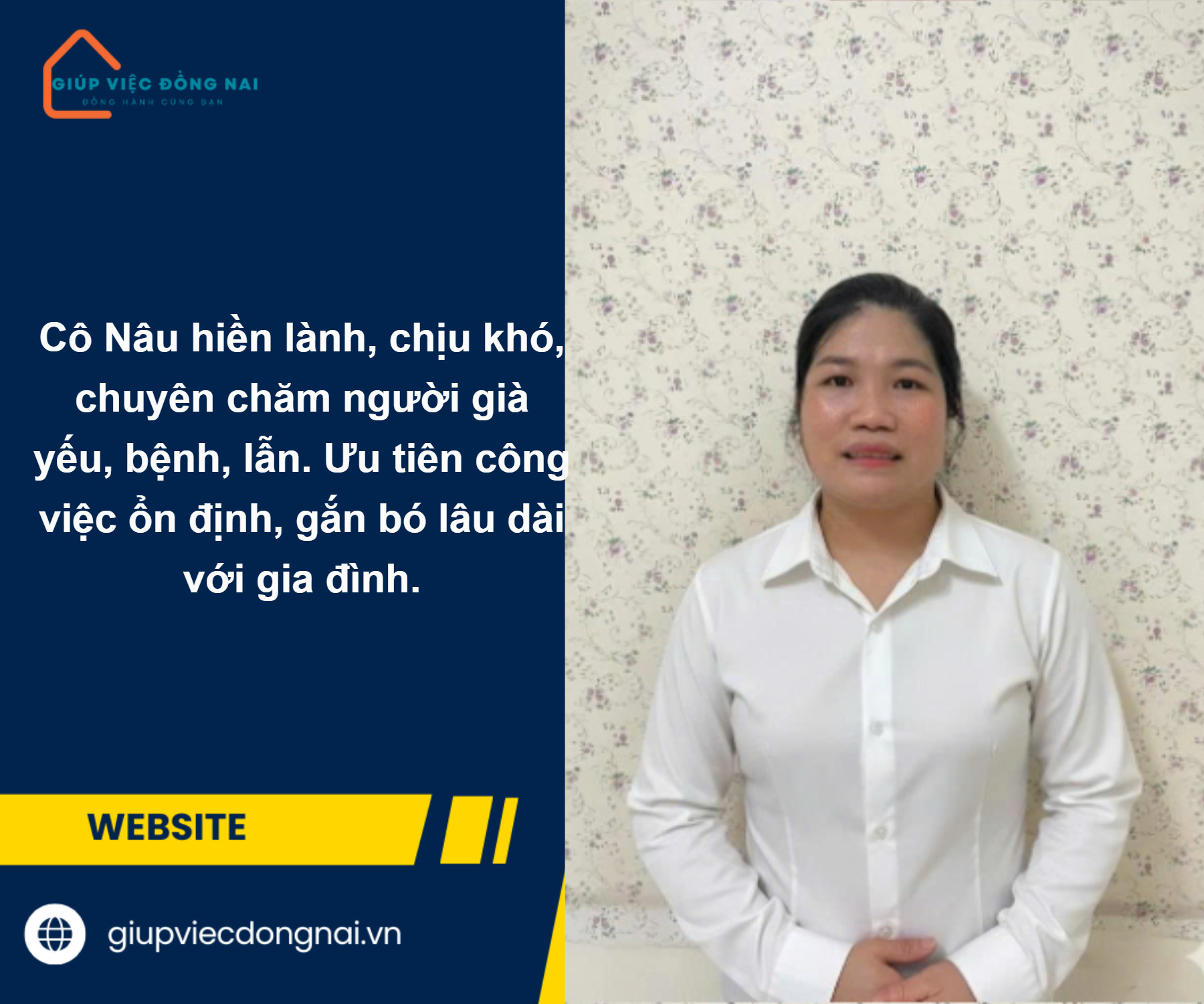 Chị MAI THỊ NÂU, sinh năm 1987, quê Thừa Thiên Huế cần tìm việc