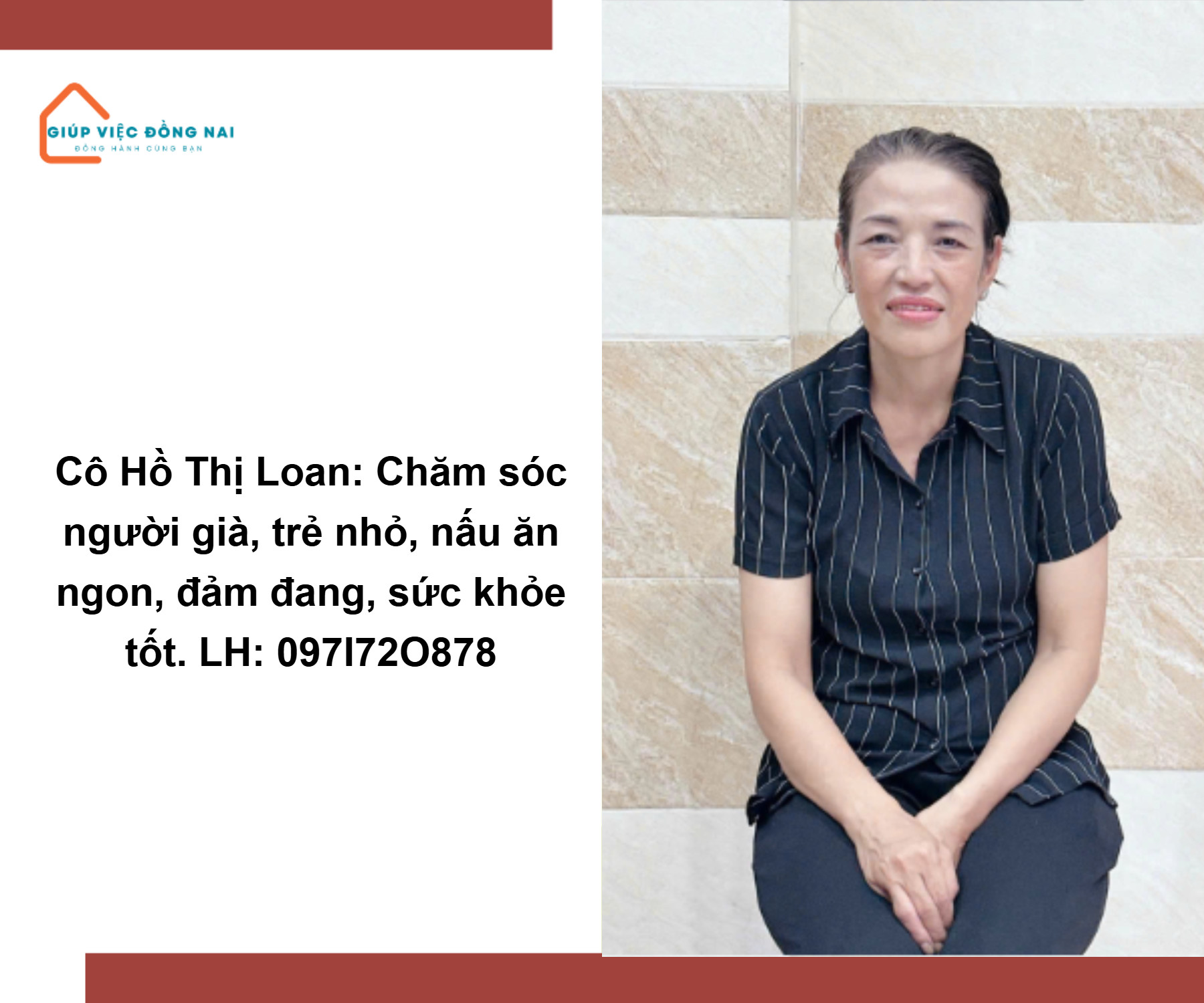 Chị HỒ THỊ LOAN, sinh năm 1974, quê Hồ Chí Minh cần tìm việc