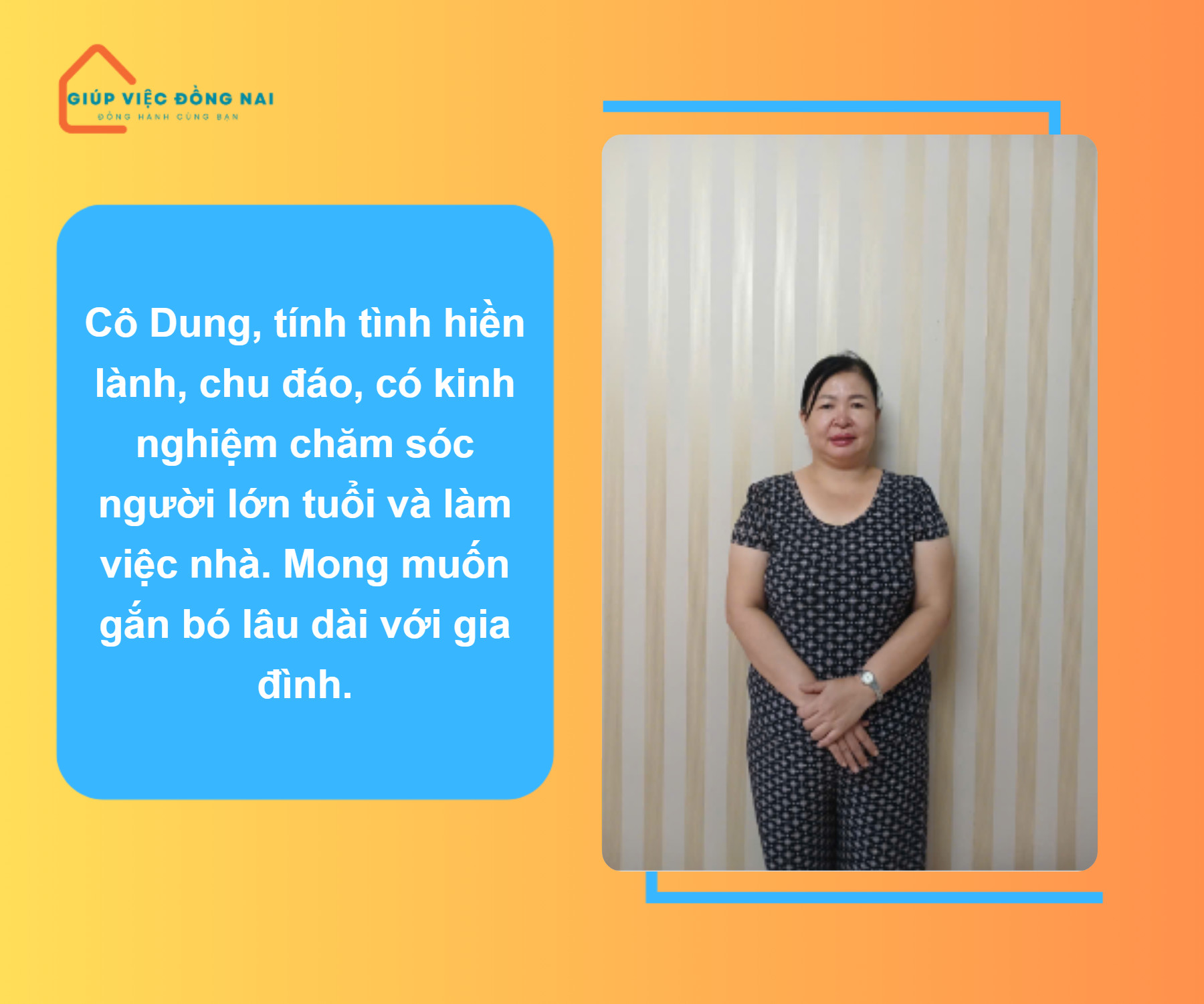 Chị DƯƠNG THỊ LỆ DUNG, sinh năm 1980, quê Quảng Nam cần tìm việc