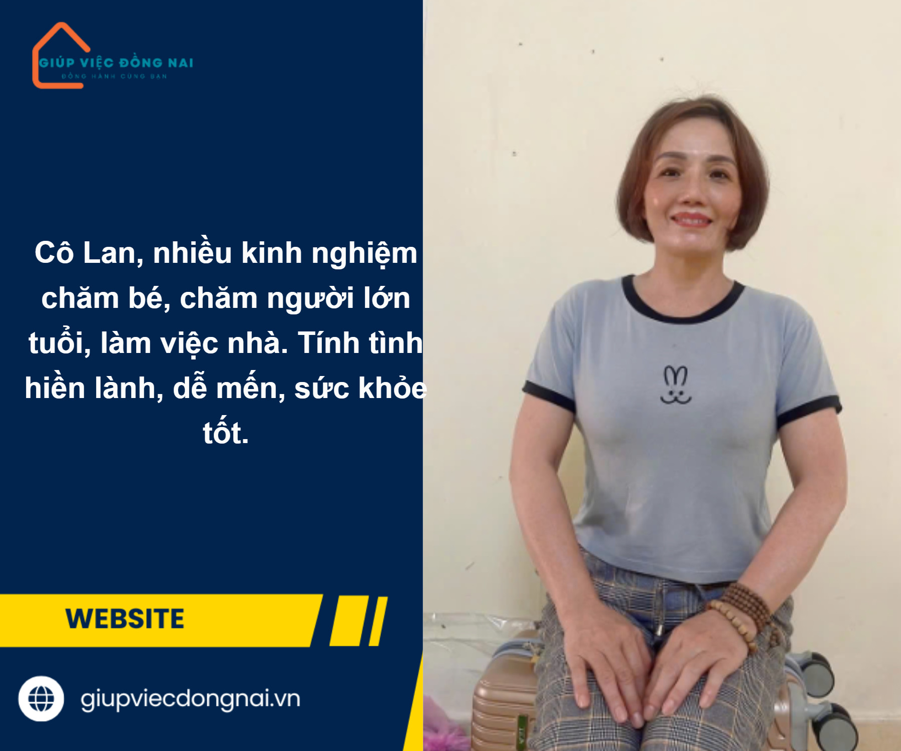 Chị HỒ THỊ LAN, sinh năm 1975, quê Đồng Nai cần tìm việc