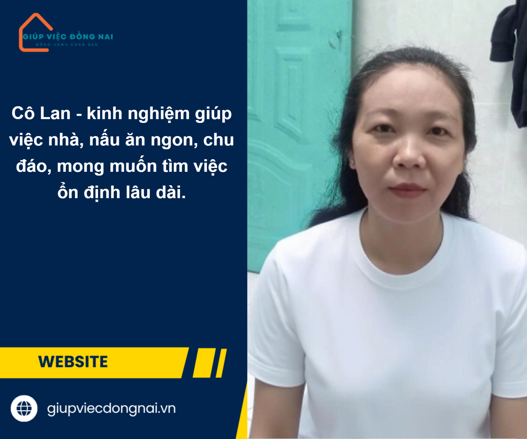 Chị HỒ THỊ XUÂN LAN, sinh năm 1975, quê Cần Thơ Cần tìm việc.