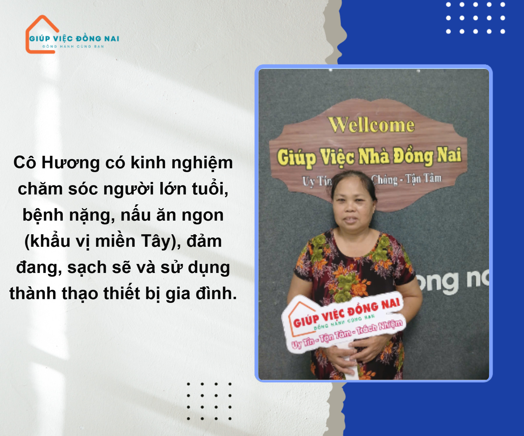 Chị NGUYỄN THỊ THU HƯƠNG, sinh năm 1967, quê Bến Tre cần tìm việc