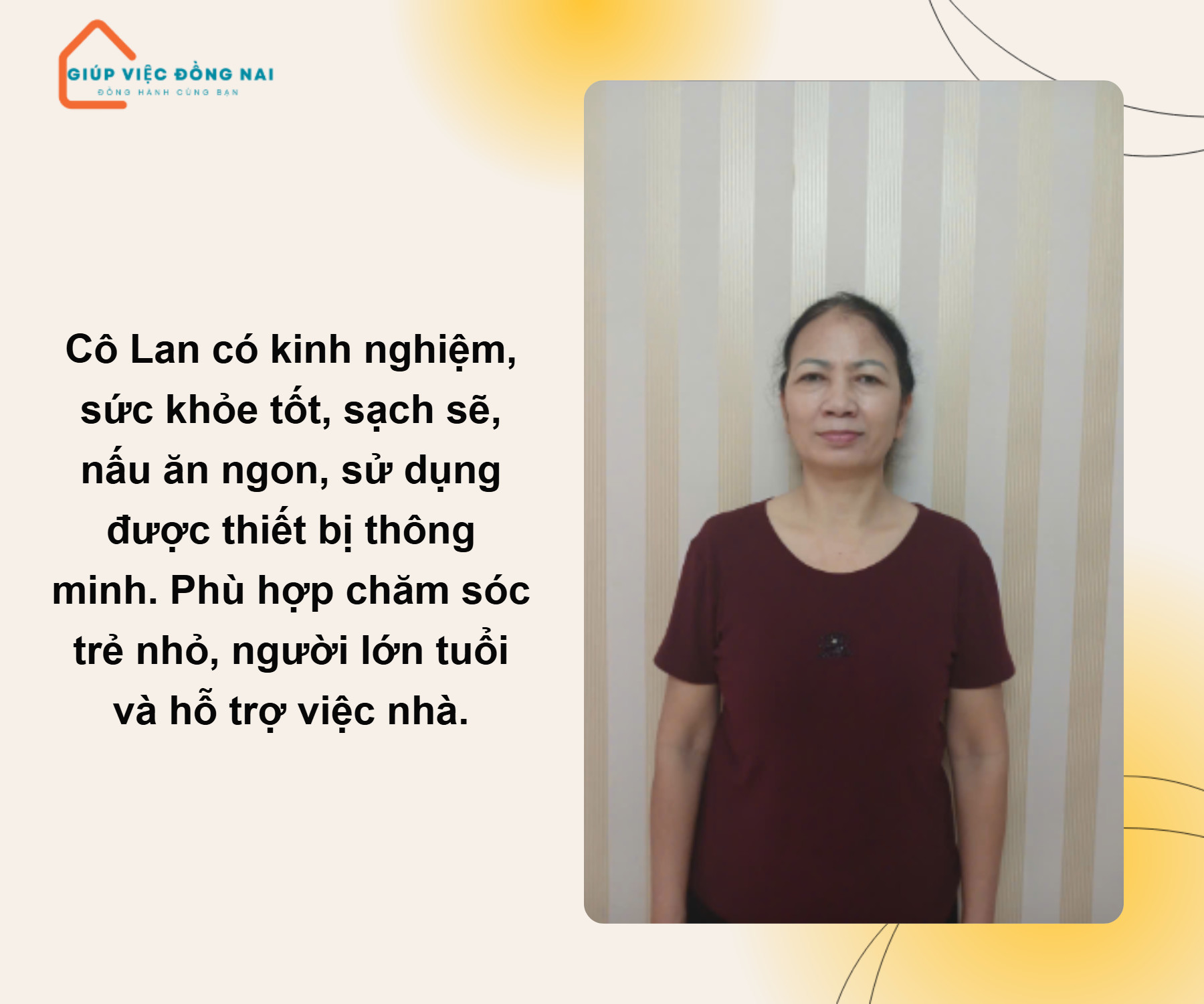 Chị ĐOÀN THỊ LAN, sinh năm 1966, quê Hải Dương cần tìm việc