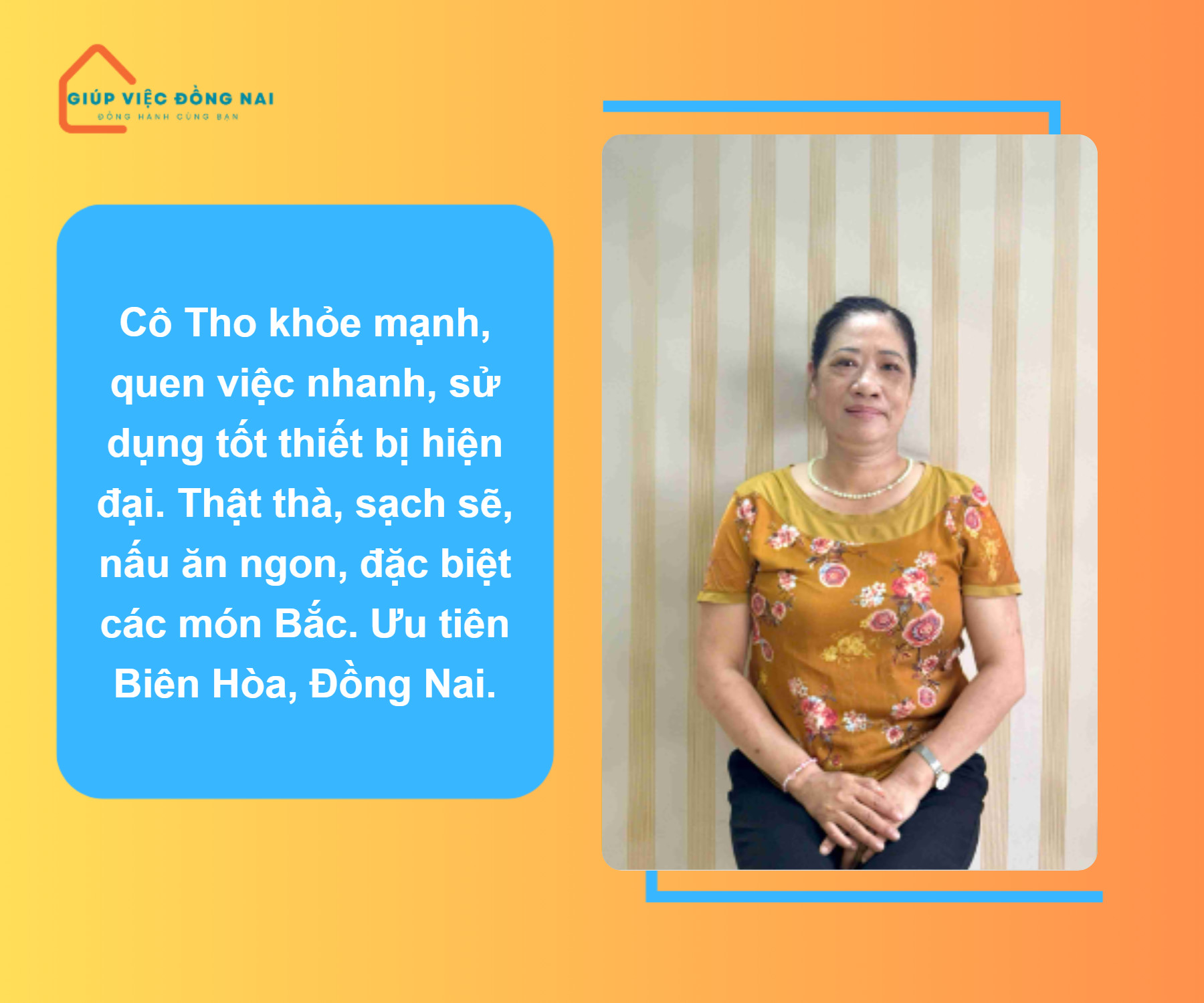 Chị NGUYỄN THỊ THO Sinh Năm :1976 Quê : Nam Định