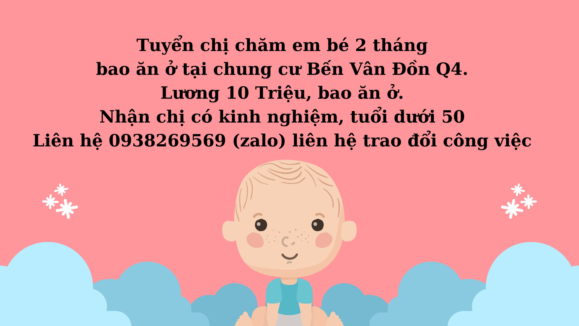 Em Tìm Chị Chị Chăm Em 2 Tháng Ở Chung Cư Quận 4, Bao Ăn Ở Lại.
