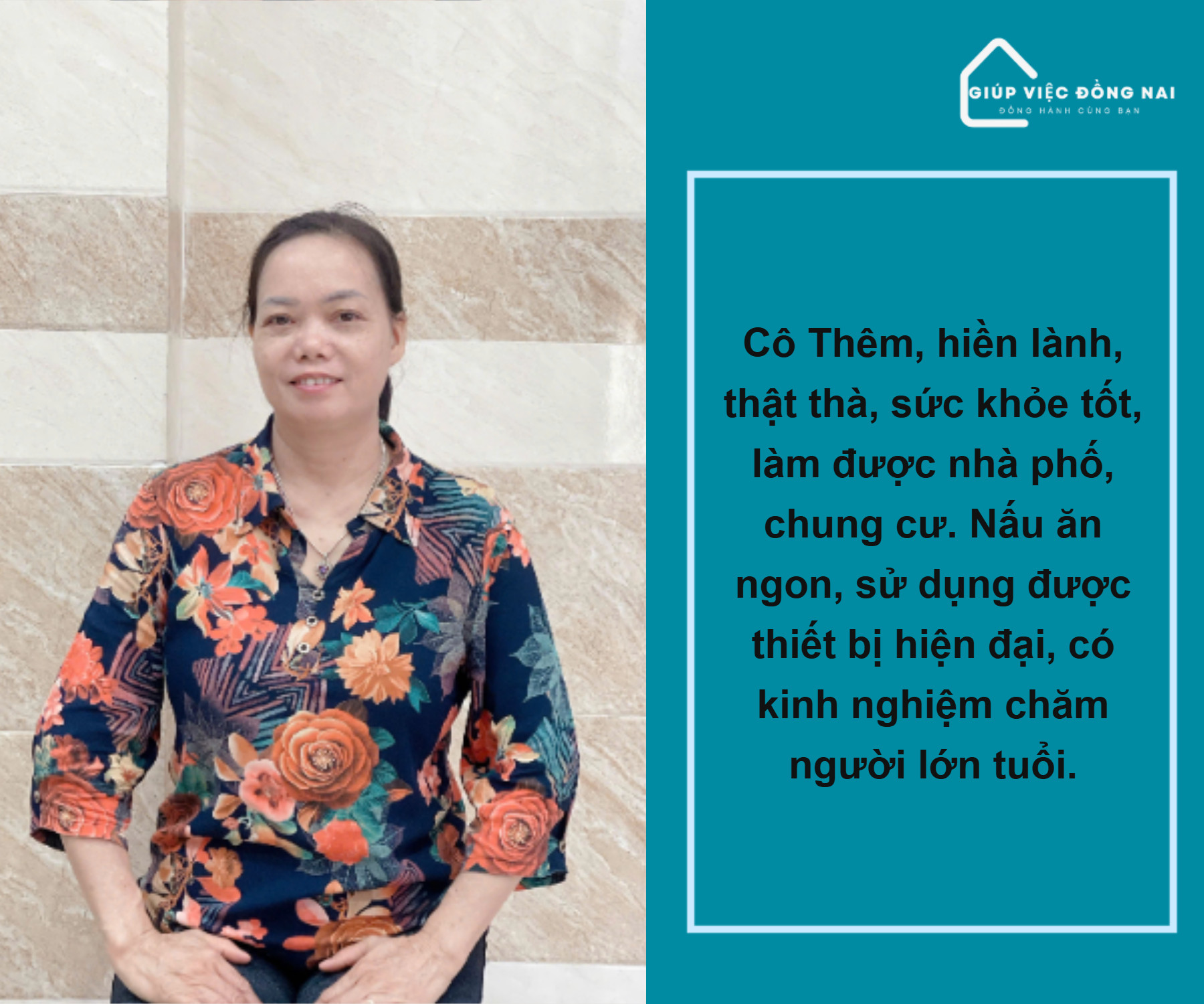 Chị NGUYỄN THỊ THÊM, sinh năm 1972, quê Hưng Yên cần tìm việc