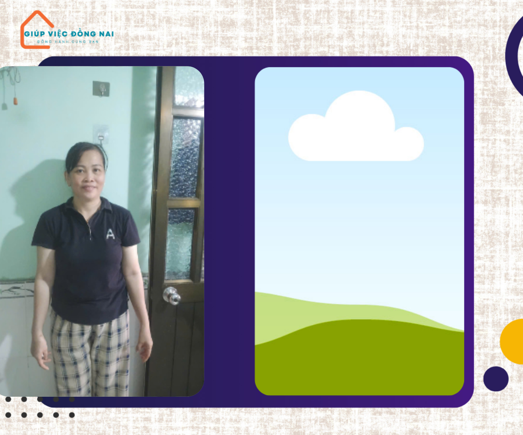 Chị VÕ THỊ PHƯƠNG, sinh năm 1978, quê Tiền Giang cần tìm việc