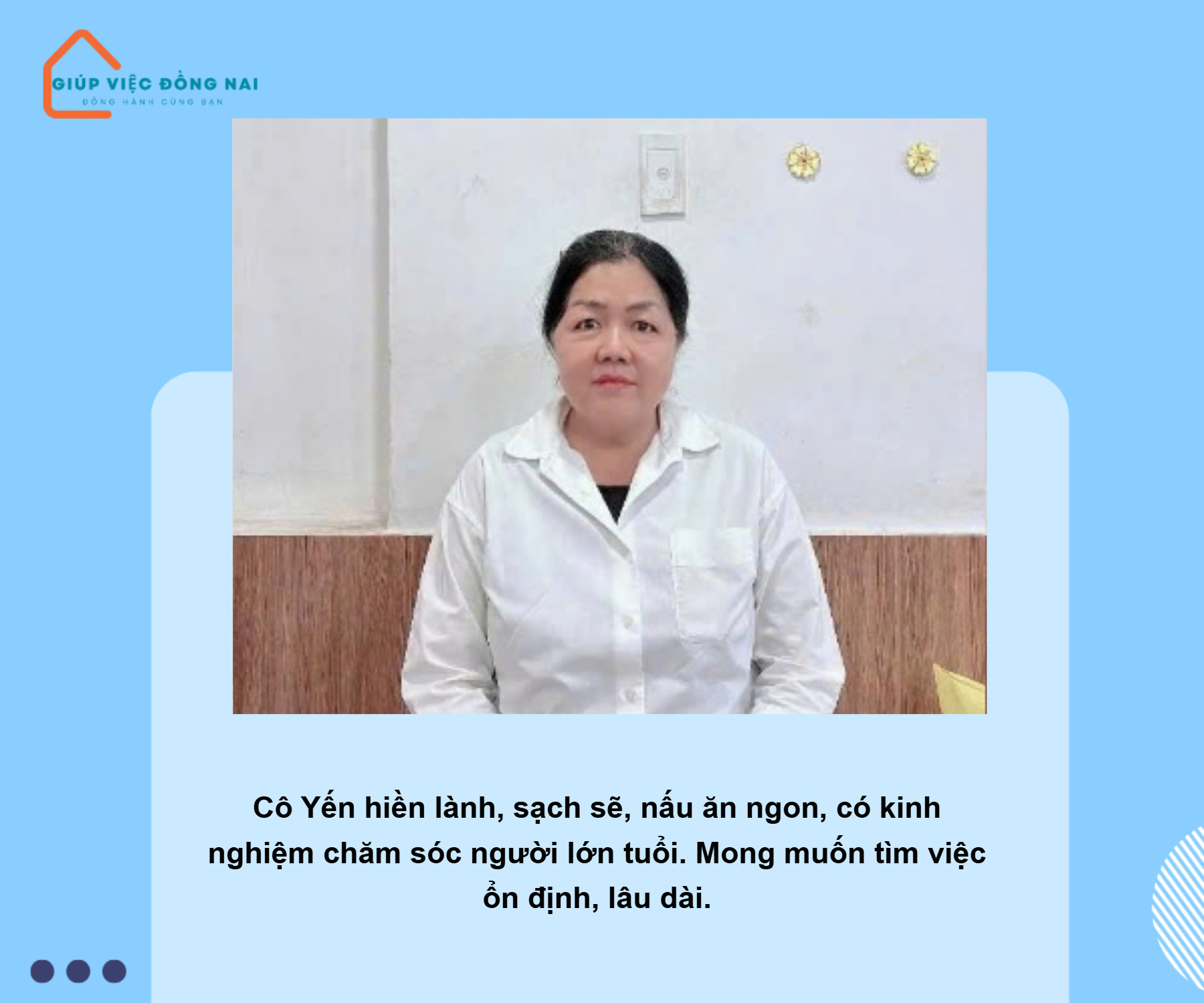 Chị Trương Ngọc Yến, sinh năm 1971, quê Hồ Chí Minh cần tìm việc