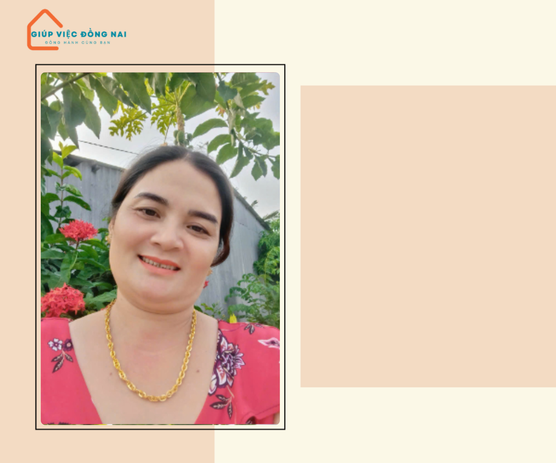 Chị Trần Thị Thơ, sinh năm 1980, quê Đồng Tháp cần tìm việc