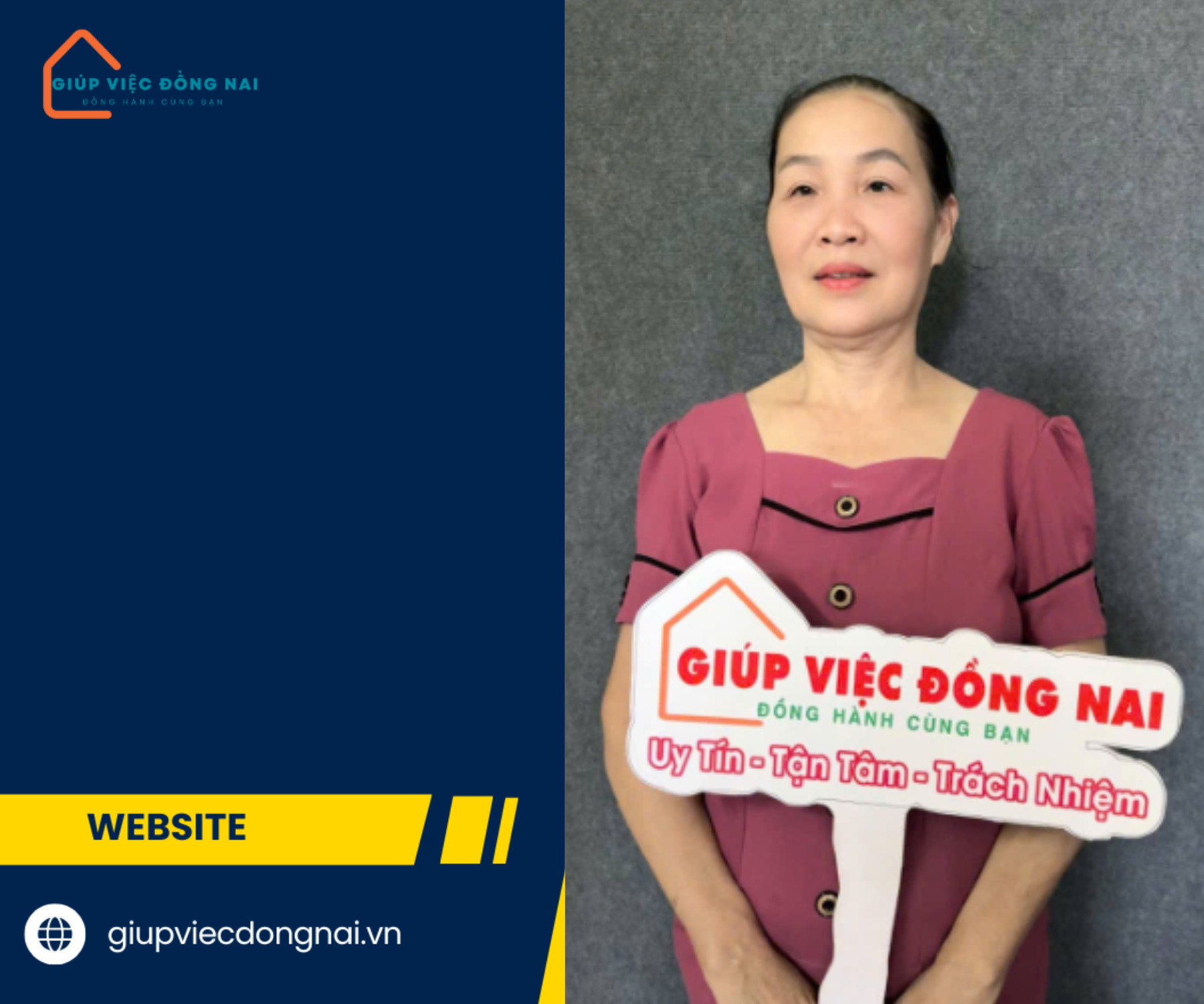 Chị HOÀNG THỊ NHUNG, sinh năm 1965, quê Nghệ An cần tìm việc