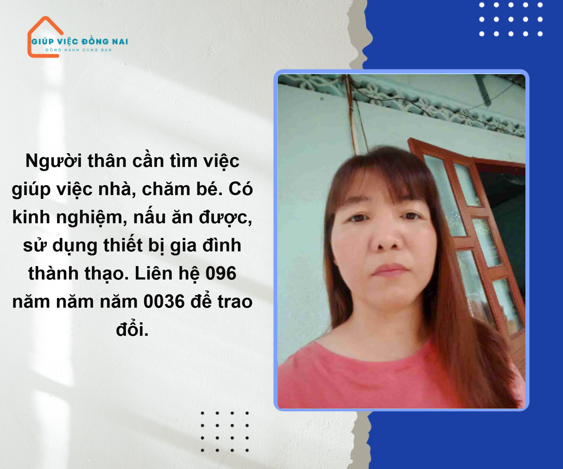 chị tâm cần tìm việc làm