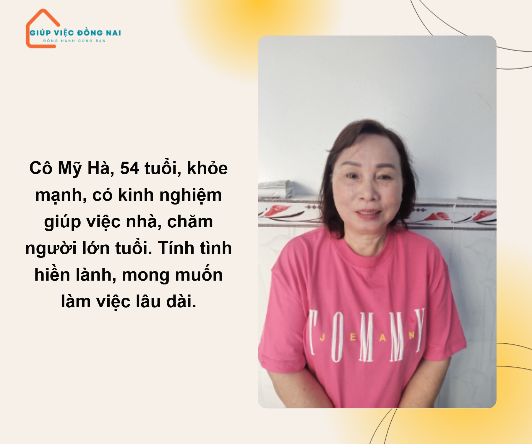 Chị PHAN THỊ MỸ HÀ, sinh năm 1970, quê Cần Thơ cần tìm việc