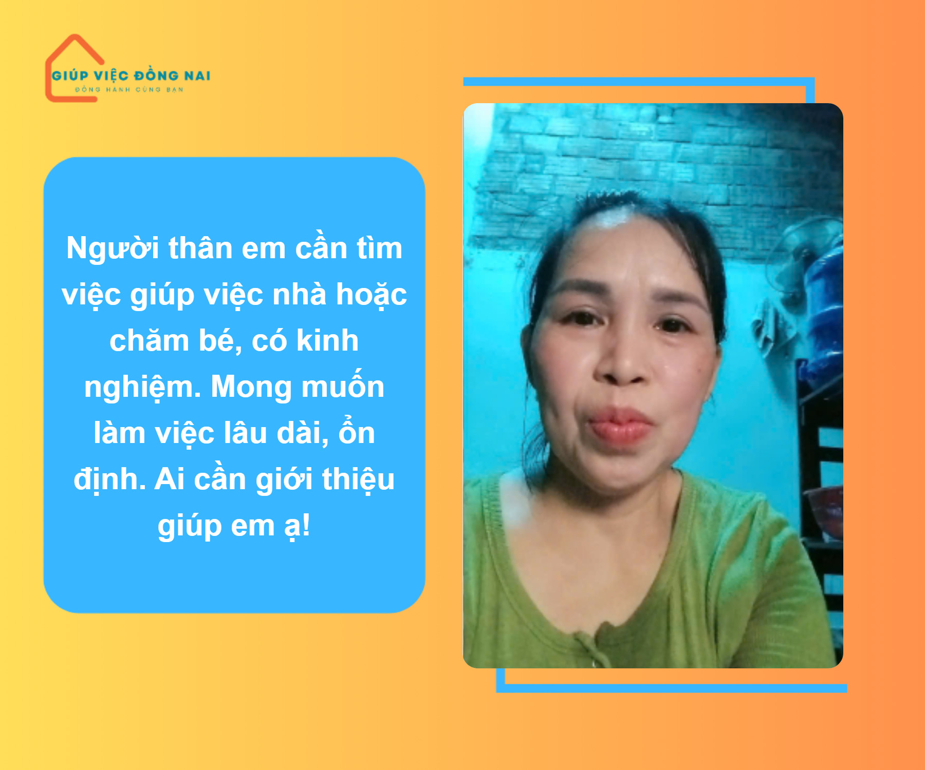 chị luận cần tìm việc làm