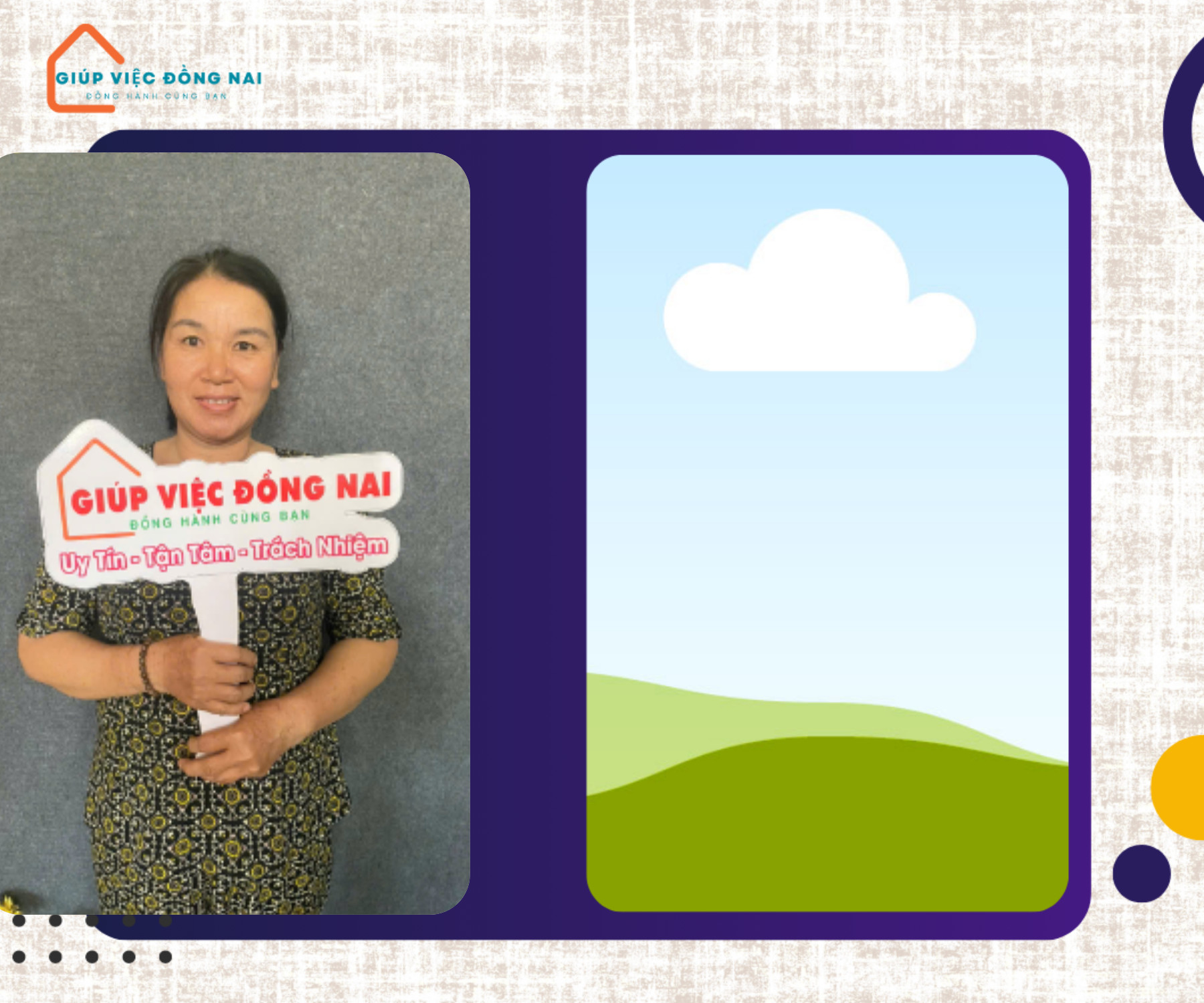 Chị NGUYỄN THỊ NỤ, sinh năm 1976, quê Vĩnh Phúc cần tìm việc
