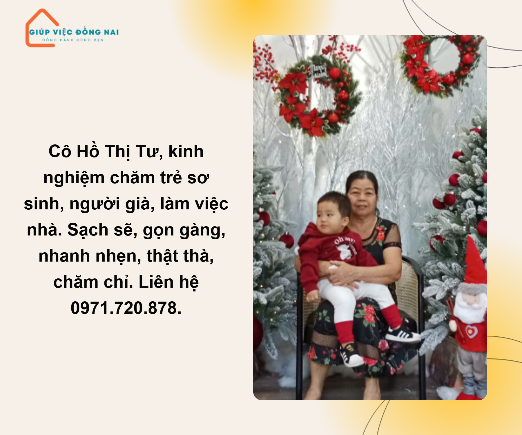 Chị PHẠM THỊ QUANG, sinh năm 1964, quê Nghệ An cần tìm việc