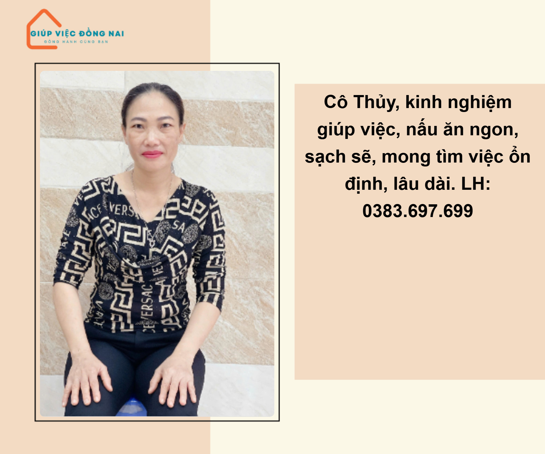 Chị Thủy kinh nghiệm giúp việc 10 năm nấu ăn ngon cần tìm việc làm.