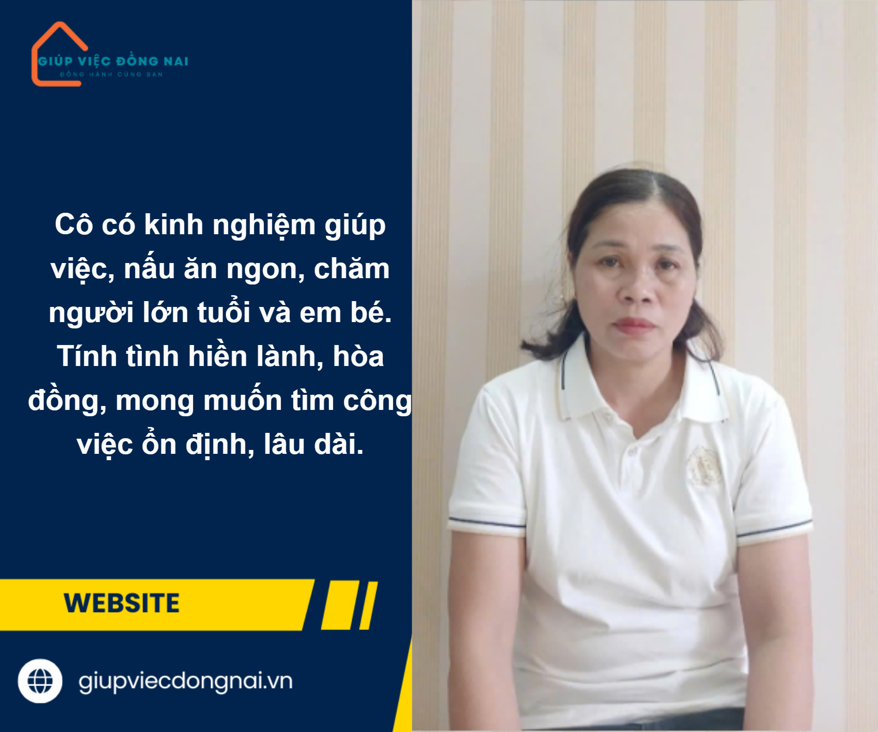 Chị NGUYỄN THỊ THOA sinh năm 1971    Quê: Tuyên Quang cần tìm việc