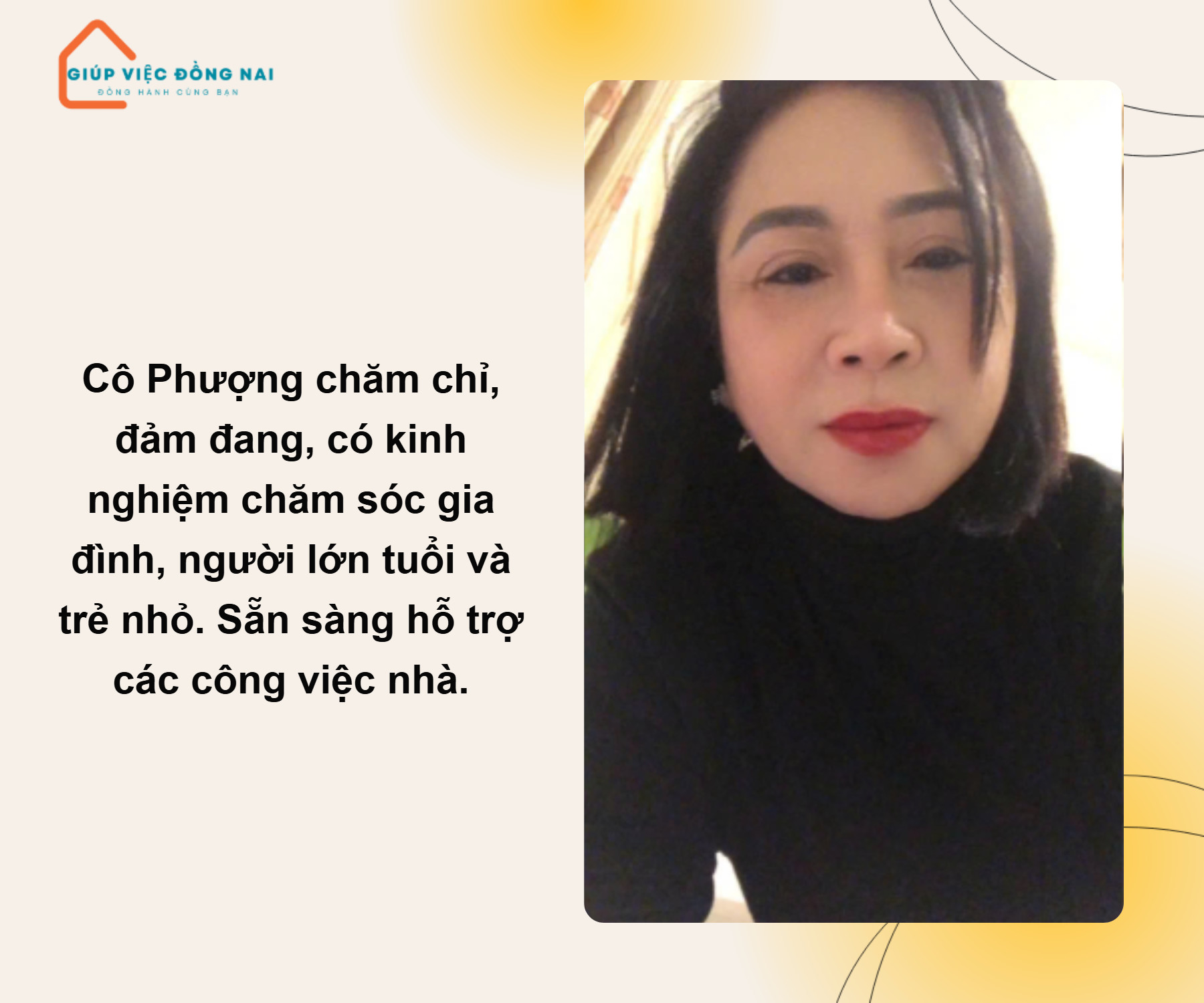 Chị BÙI THỊ PHƯỢNG, sinh năm 1968, quê Quảng Ngãi cần tìm việc