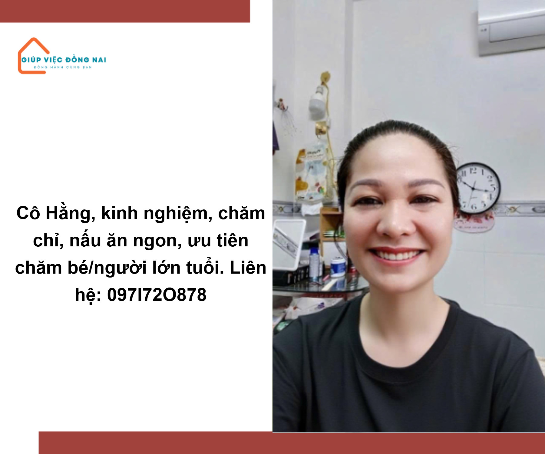 Chị TRẦN THỊ HẰNG, sinh năm 1978, quê Hải Phòng cần tìm việc