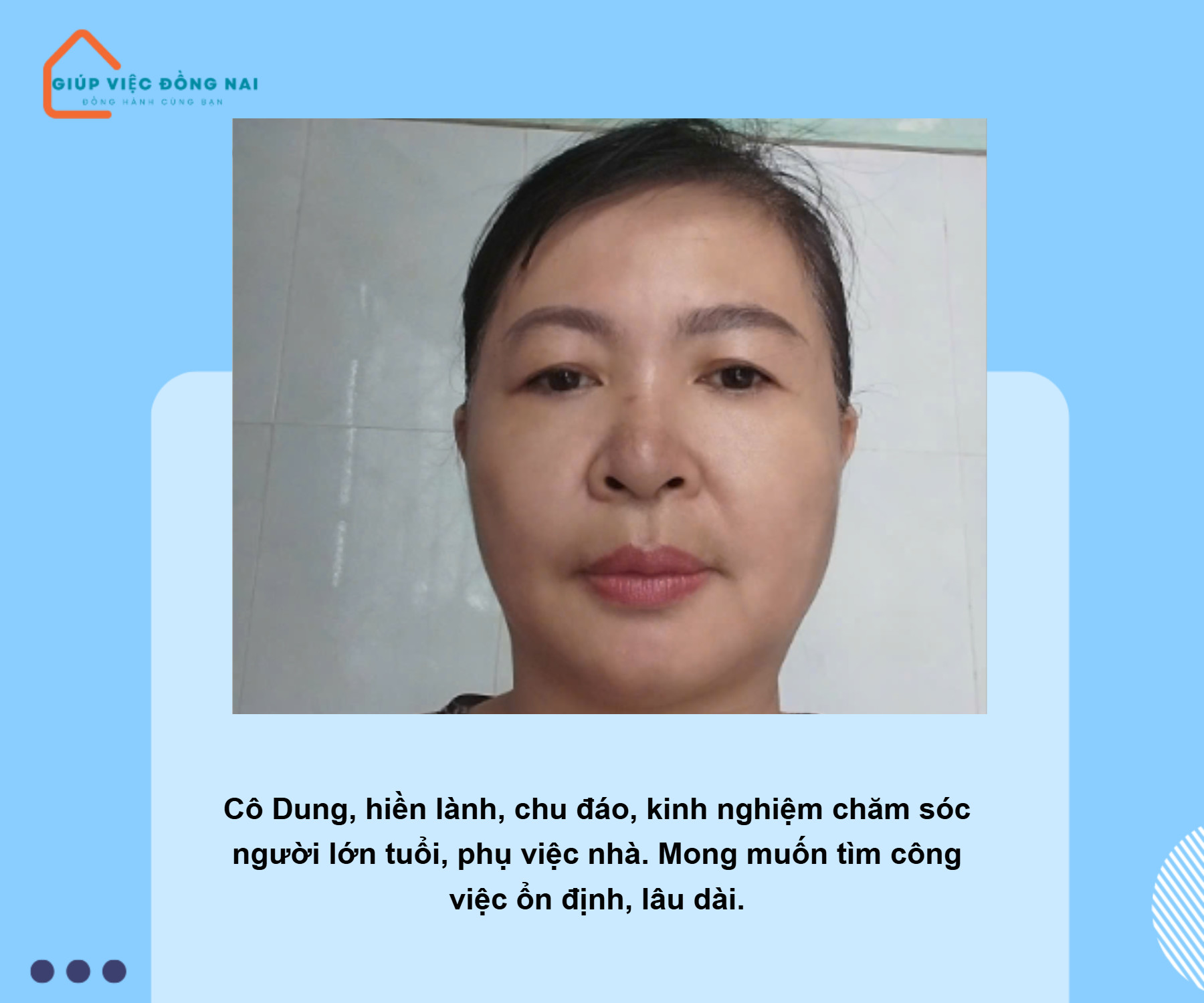 Chị DƯƠNG THỊ LỆ DUNG, sinh năm 1980, quê Quảng Nam cần tìm việc