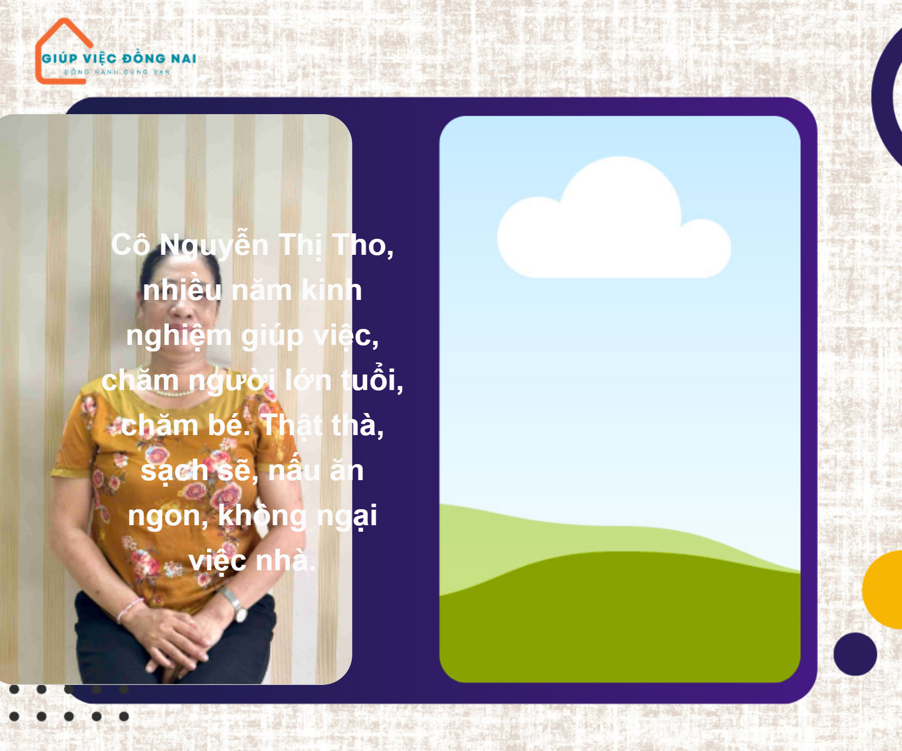 Chị NGUYỄN THỊ THO, sinh năm 1976, quê Nam Định