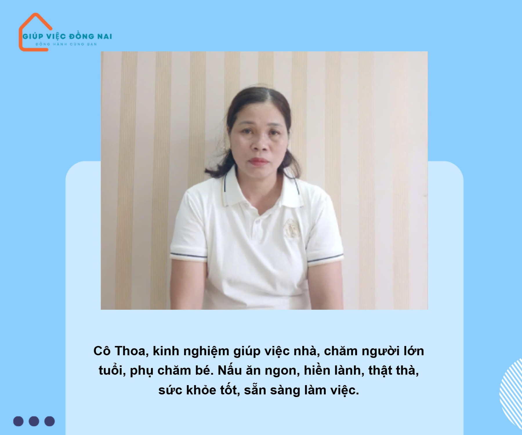 Chị NGUYỄN THỊ THOA, sinh năm 1971, quê Tuyên Quang cần tìm việc