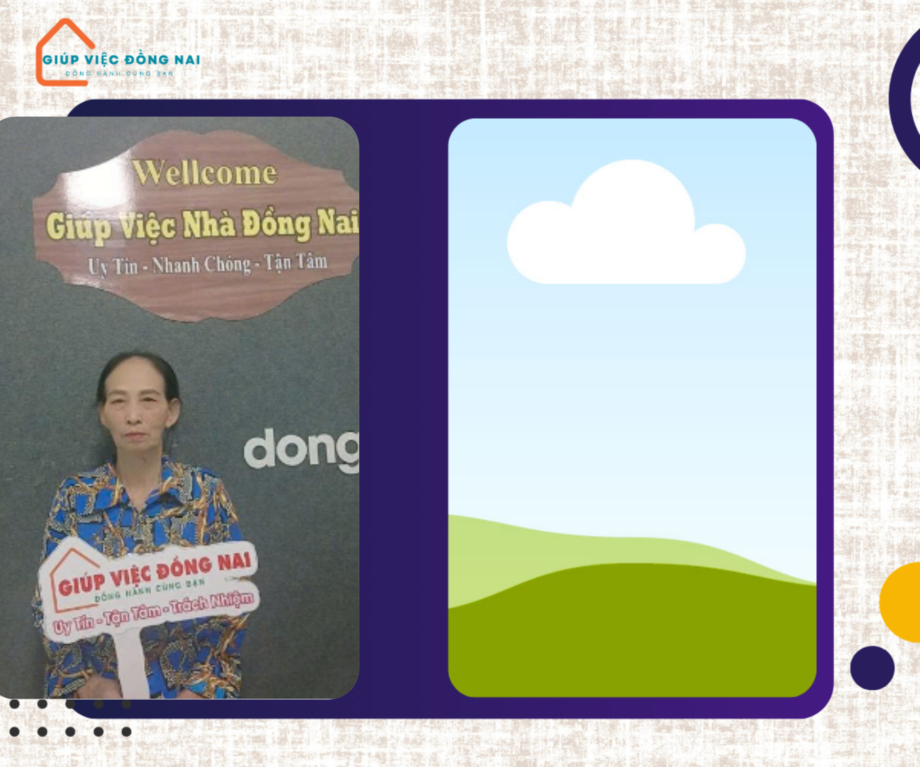 Chị Trần Thị Trung, sinh năm 1963, quê Hà Tĩnh cần tìm việc