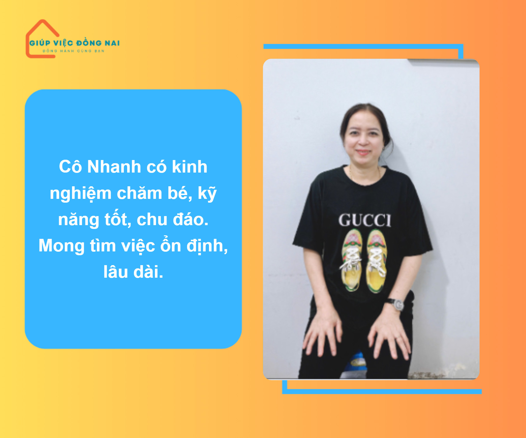 Chị TRẦN THỊ NHANH, sinh năm 1970, quê Sóc Trăng cần tìm việc