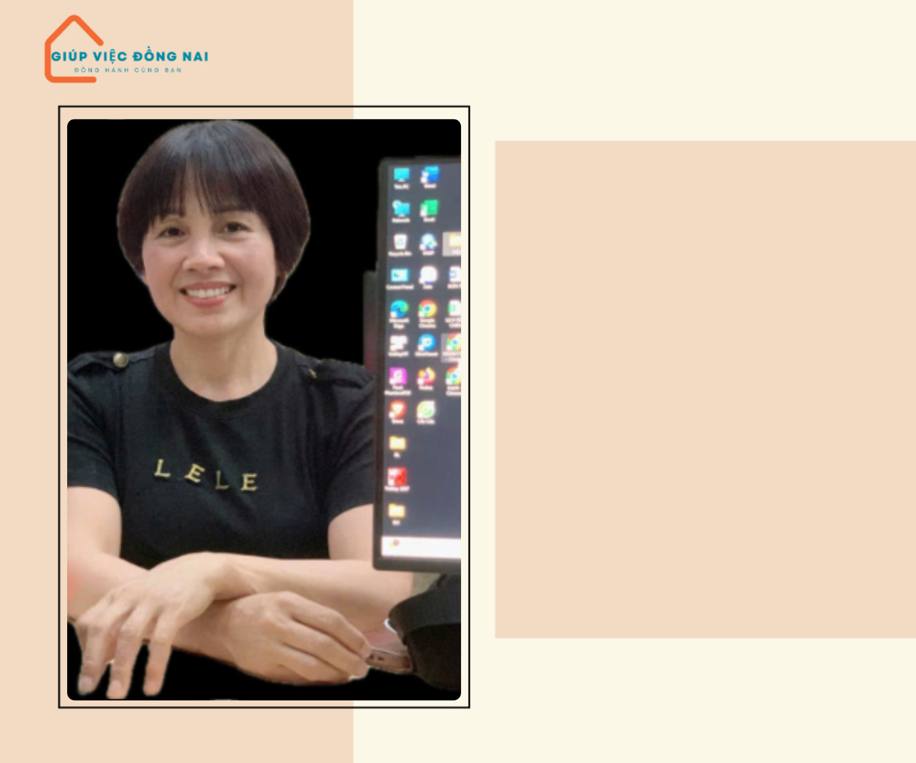 Chị ĐẶNG THỊ KIM LIÊN, sinh năm 1970, quê Bắc Giang cần tìm việc