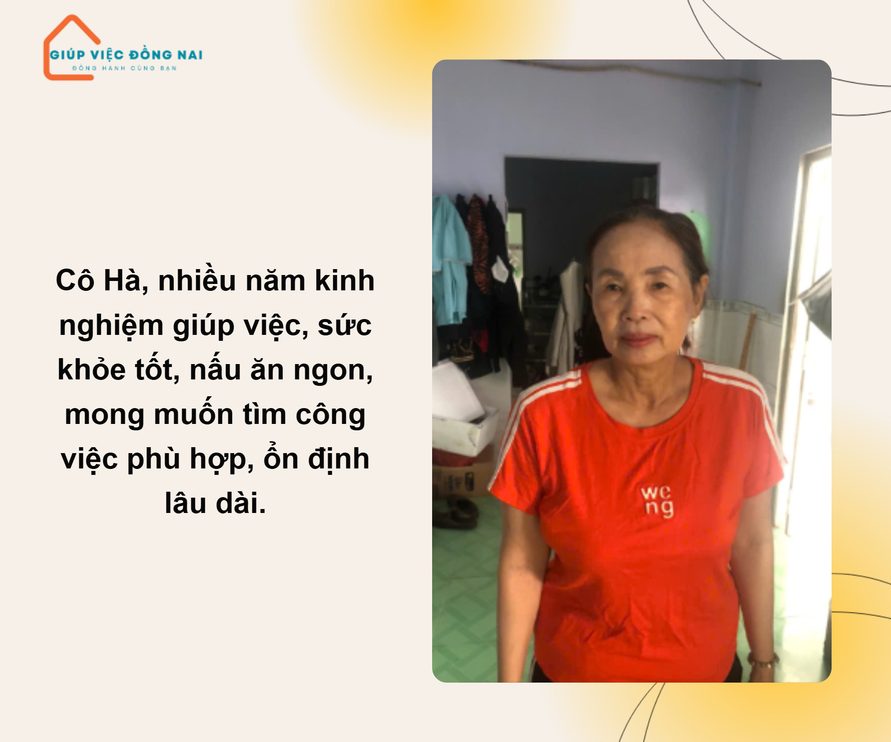 Chị LÊ THỊ MINH HÀ, sinh năm 1969, quê Bình Thuận cần tìm việc