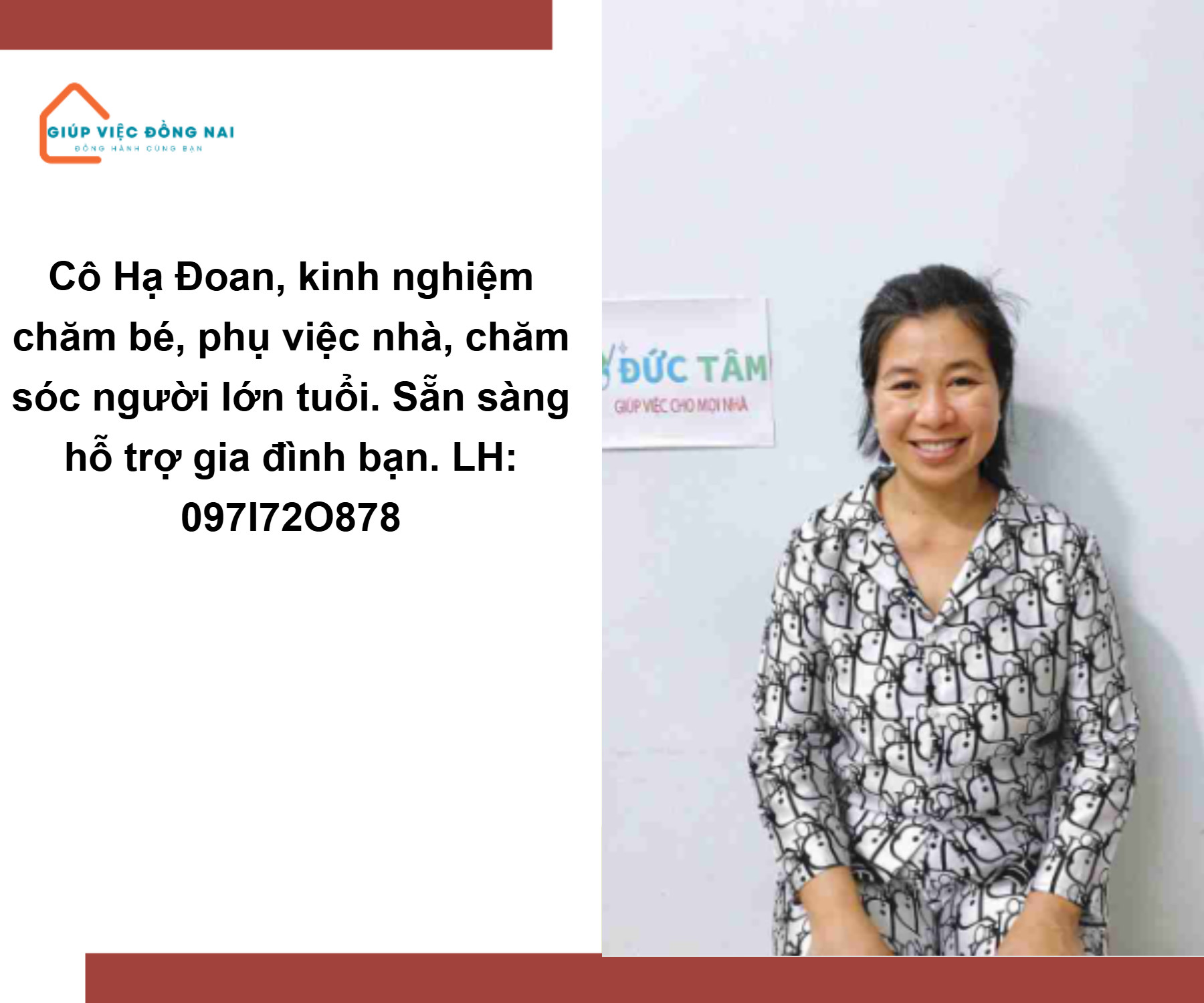 Chị Nguyễn Thị Hạ Đoan, sinh năm 1981, quê Thừa Thiên Huế cần tìm việc