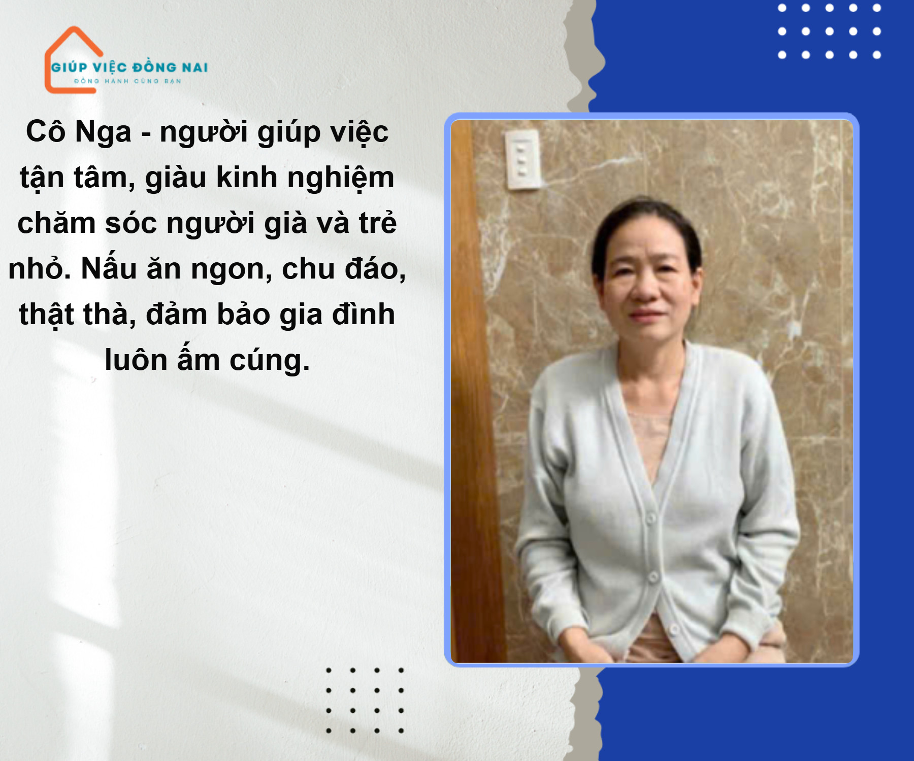 Chị NGÔ THỊ KIM NGA, sinh năm 1972, quê Hưng Yên cần tìm việc