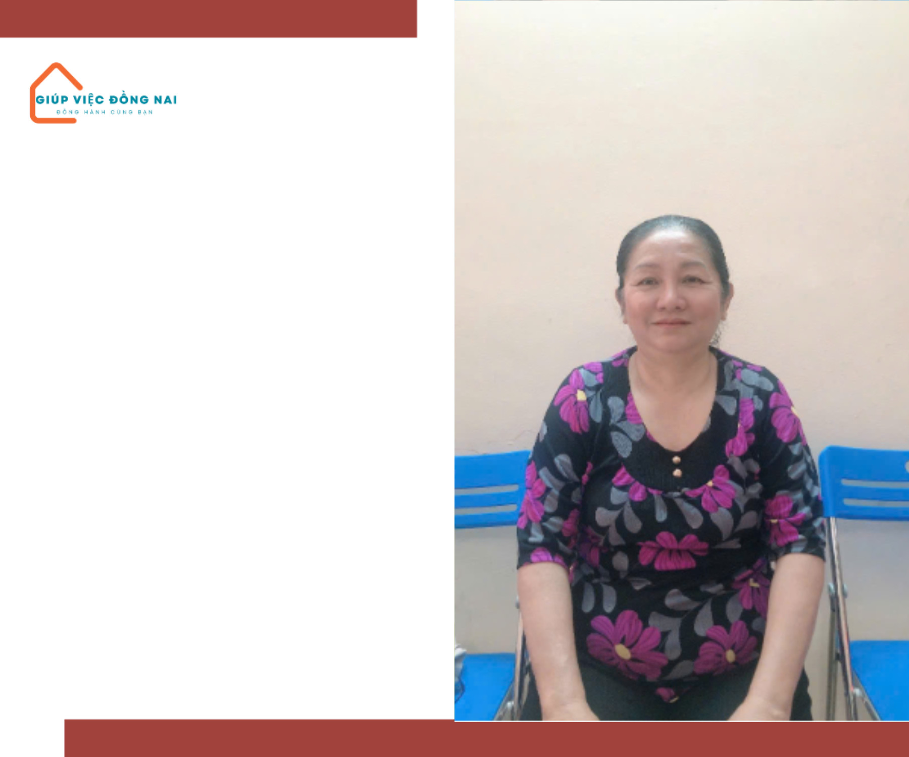 Chị Phạm Thị Ánh Nguyệt, sinh năm 1967, quê Bến Tre cần tìm việc