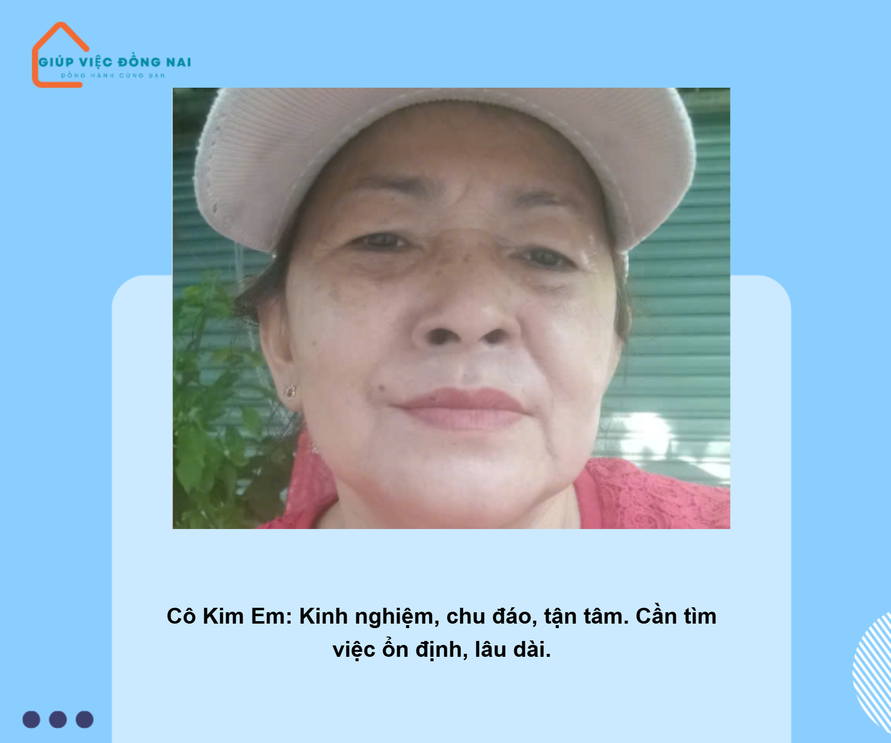 Chị NGUYỄN THỊ KIM EM, sinh năm 1968, quê Hồ Chí Minh cần tìm việc