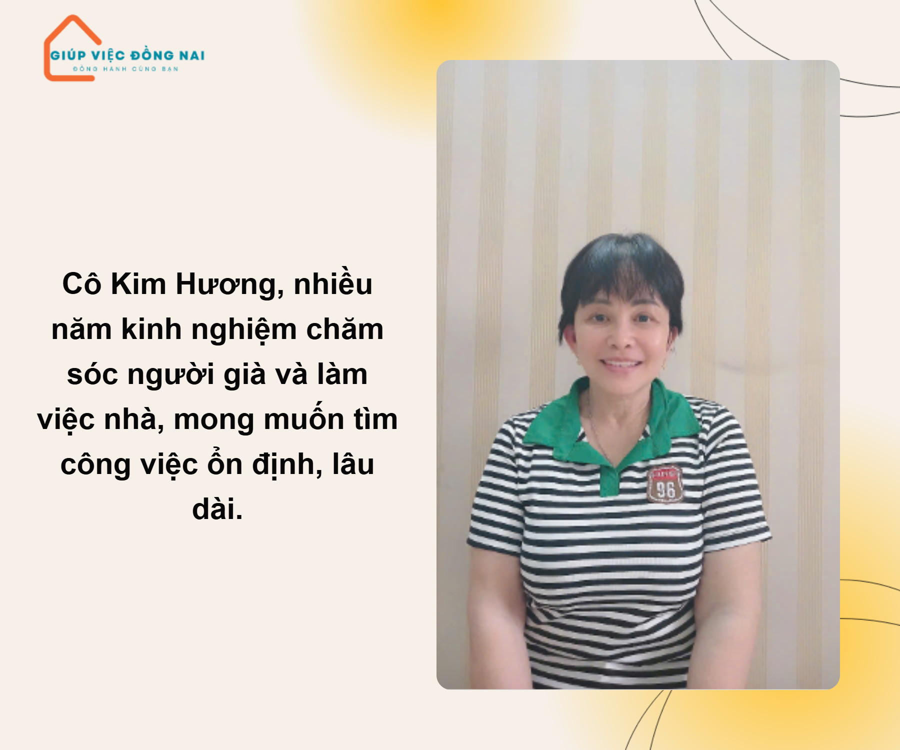 Chị NGUYỄN THỊ KIM HƯƠNG, sinh năm 1967, quê Hồ Chí Minh cần tìm việc