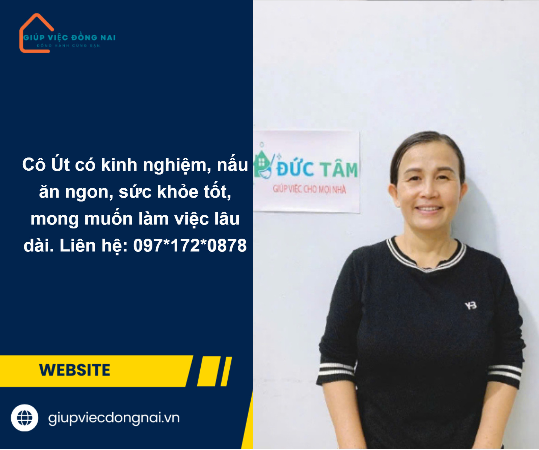 Chị DƯƠNG THỊ ÚT, sinh năm 1972, quê Đồng Nai cần tìm việc