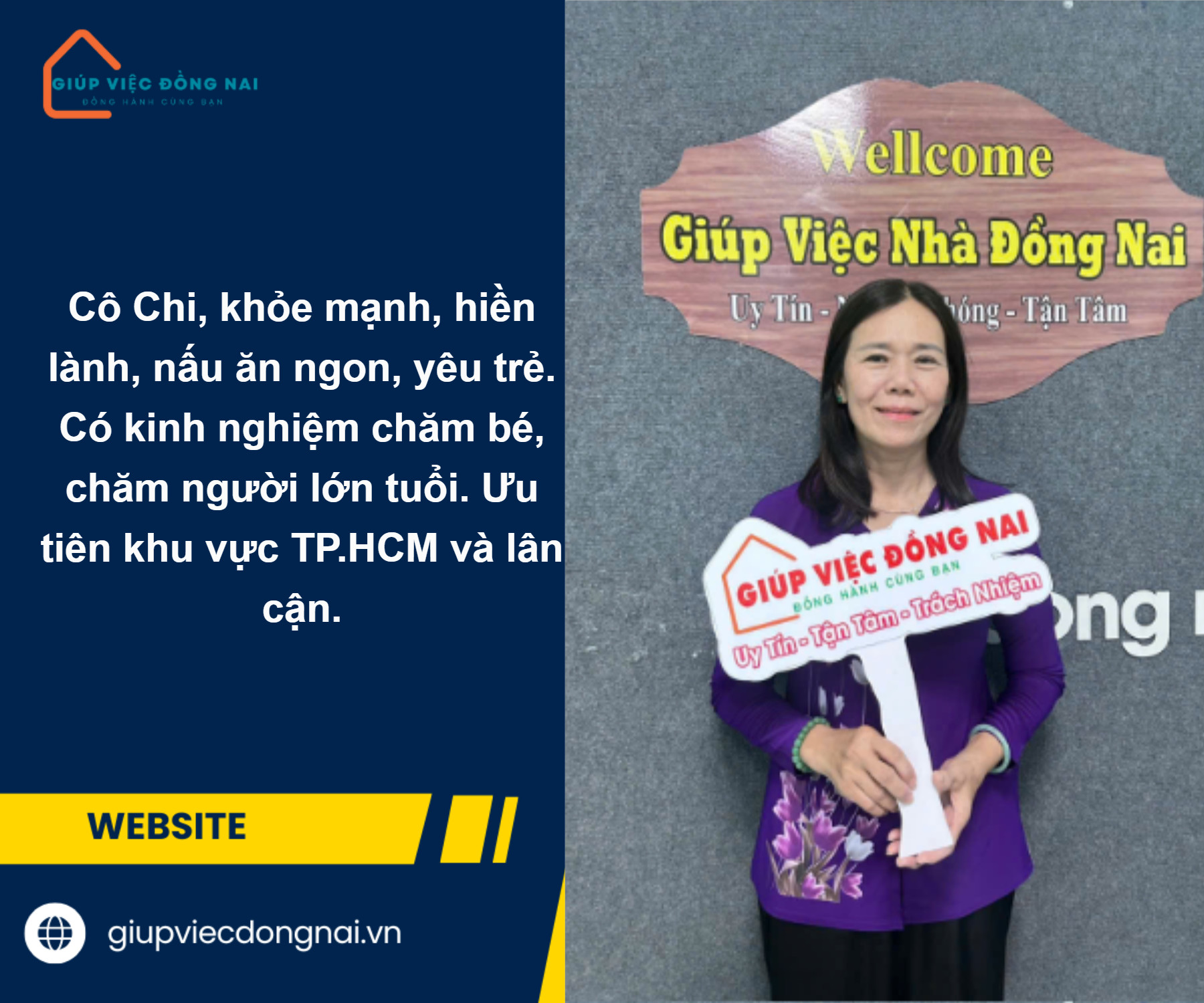 Chị Trương Thị Kim Chi, sinh năm 1970, quê Bến Tre cần tìm việc