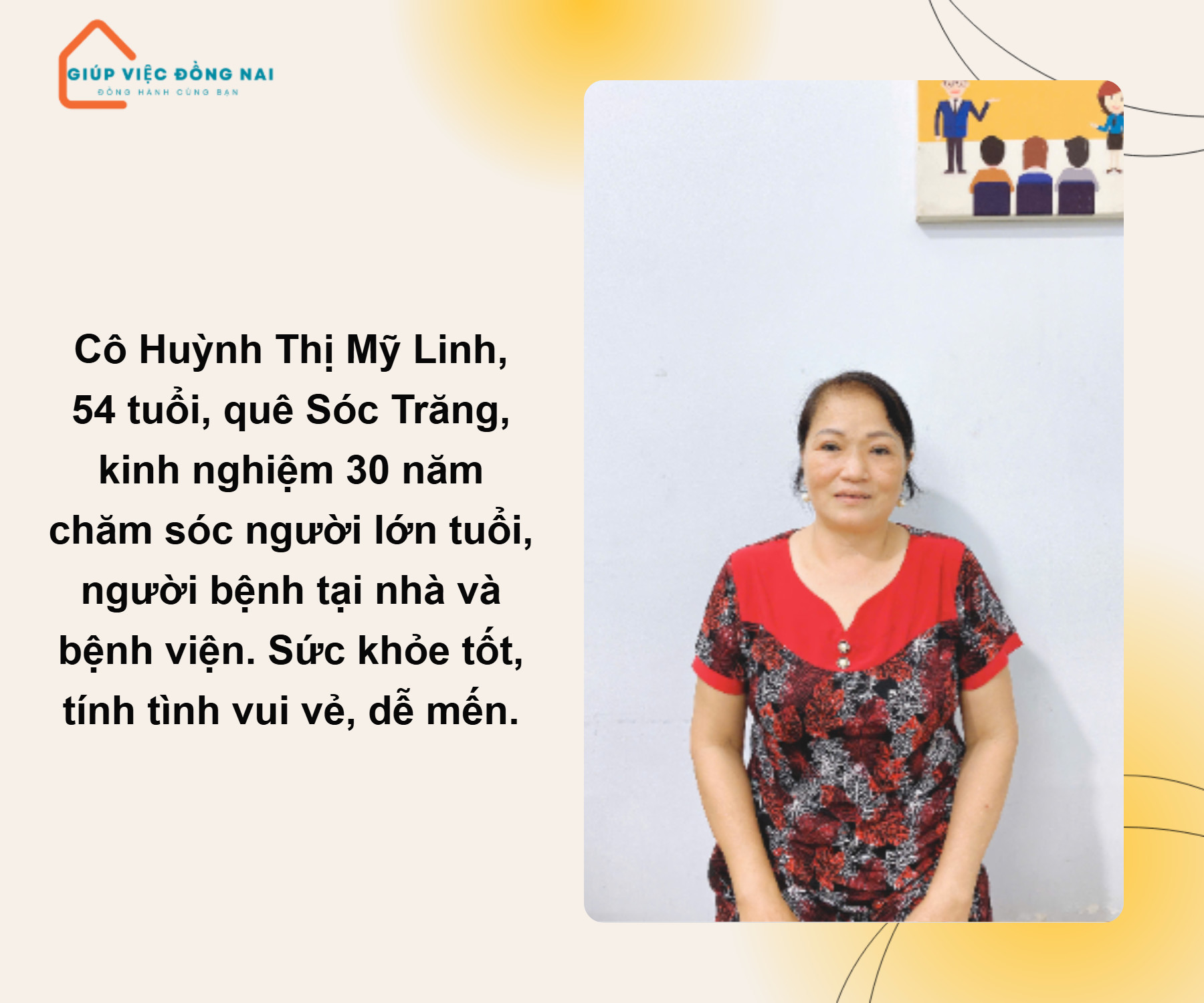 Chị HUỲNH THỊ MỸ LINH, sinh năm 1970, quê Sóc Trăng cần tìm việc