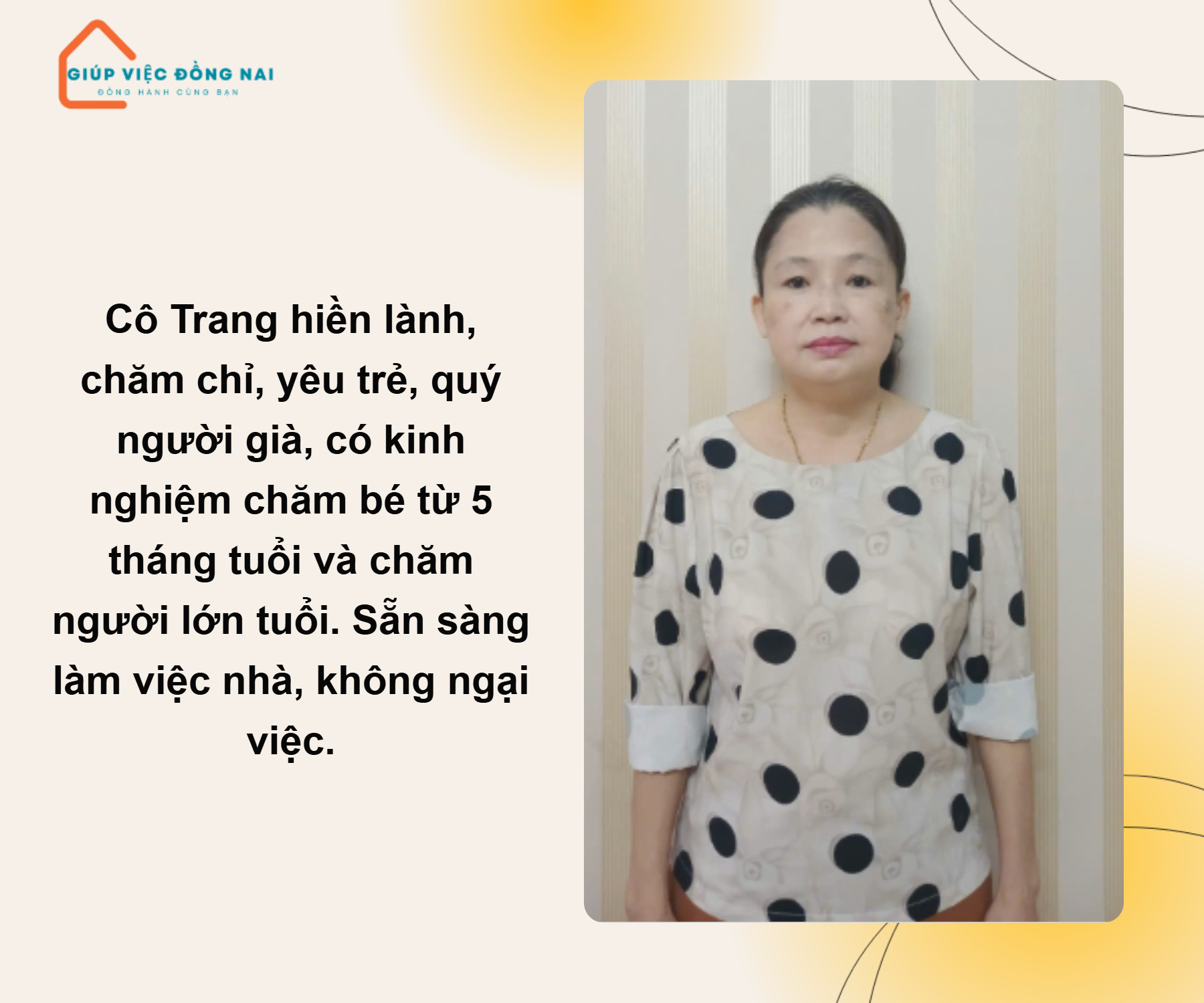 Chị PHẠM THỊ THU TRANG Sinh Năm : 1970 Quê : Đồng Nai