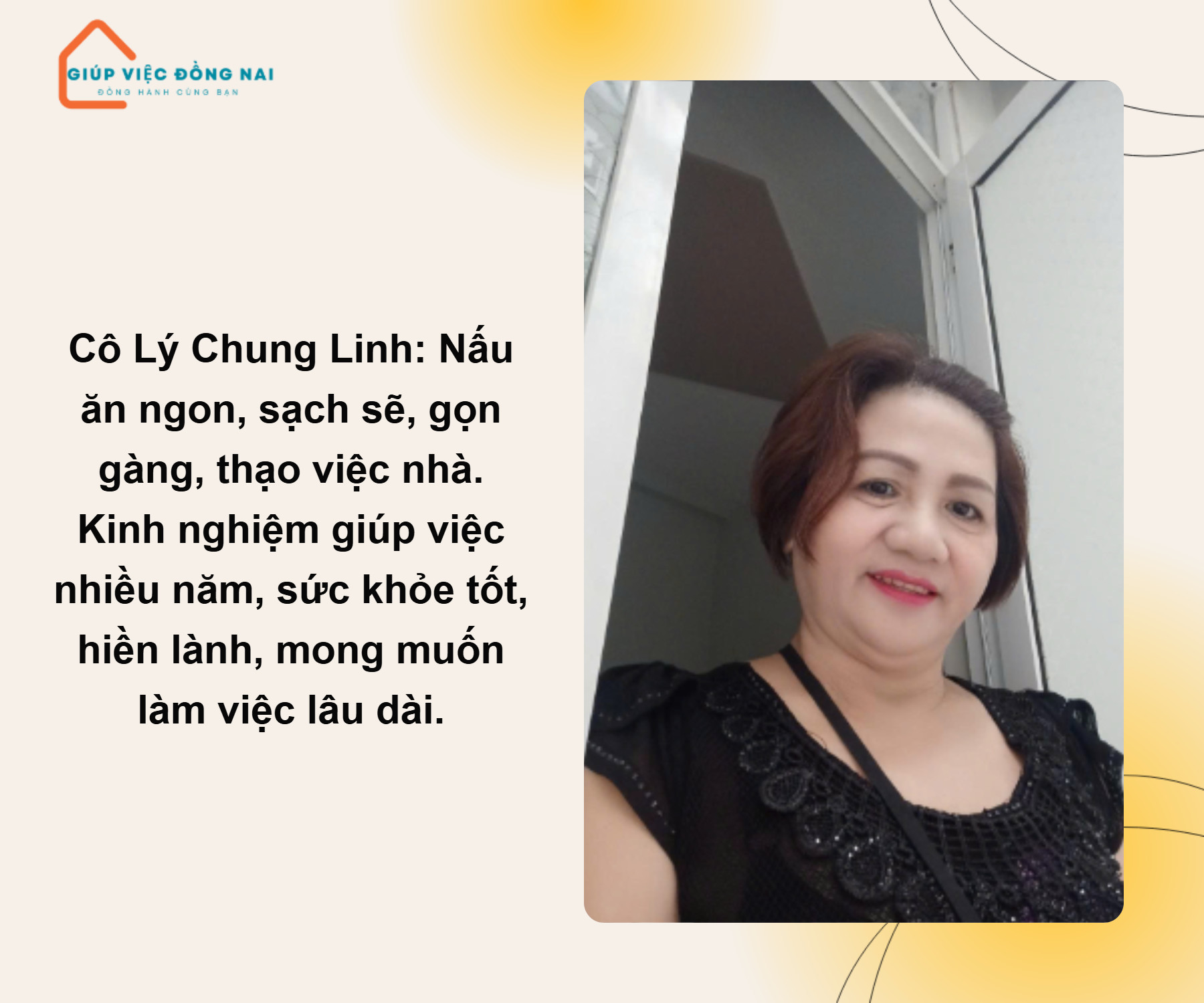 Chị LÝ CHUNG LINH, sinh năm 1974, quê Hồ Chí Minh cần tìm việc