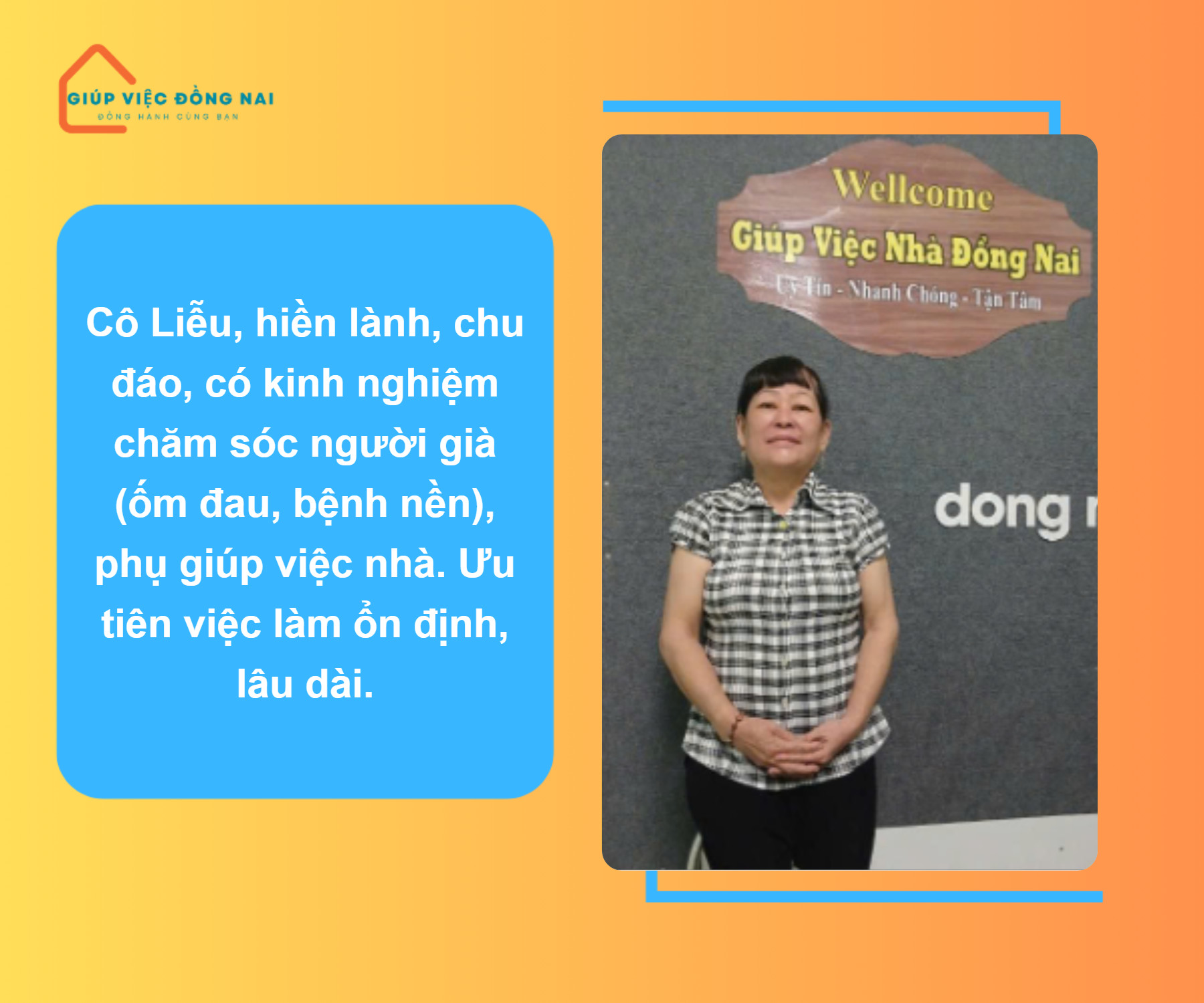 Chị Trần Thị Liễu, sinh năm 1963, quê Đồng Nai cần tìm việc