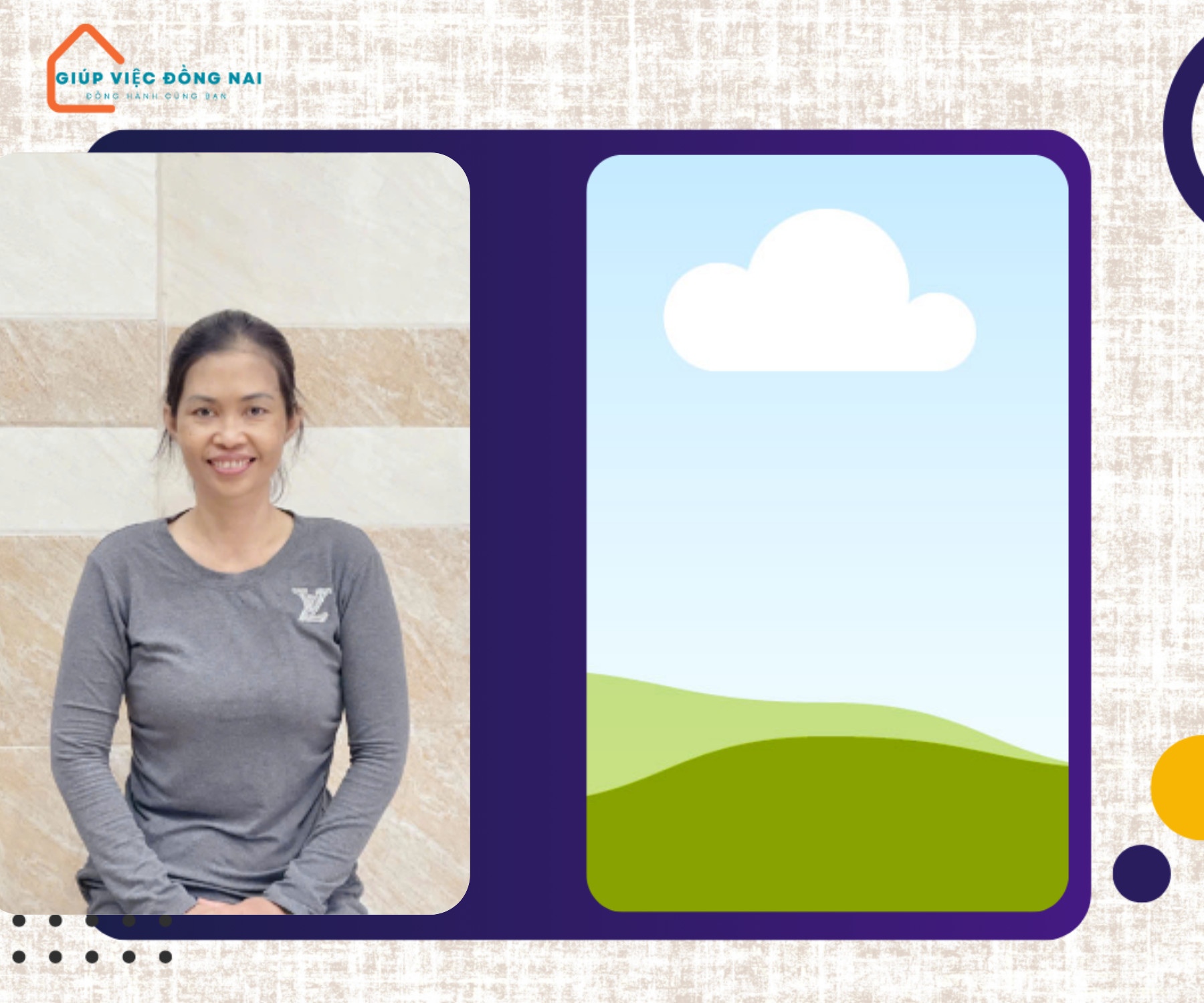 Chị ĐỖ THỊ THUỲ TRANG, sinh năm 1980, quê Vĩnh Long cần tìm việc