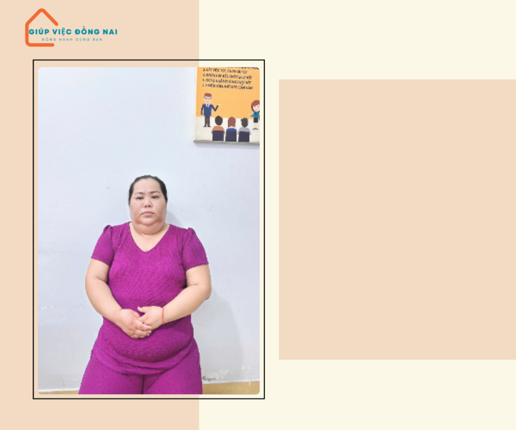 Chị Lê Thị Mền, sinh năm 1984, quê Hậu Giang cần tìm việc