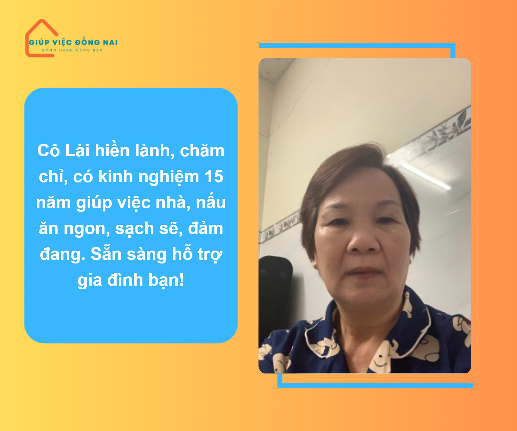 Chị PHẠM THỊ LÀI, sinh năm 1967, quê Quảng Nam cần tìm việc