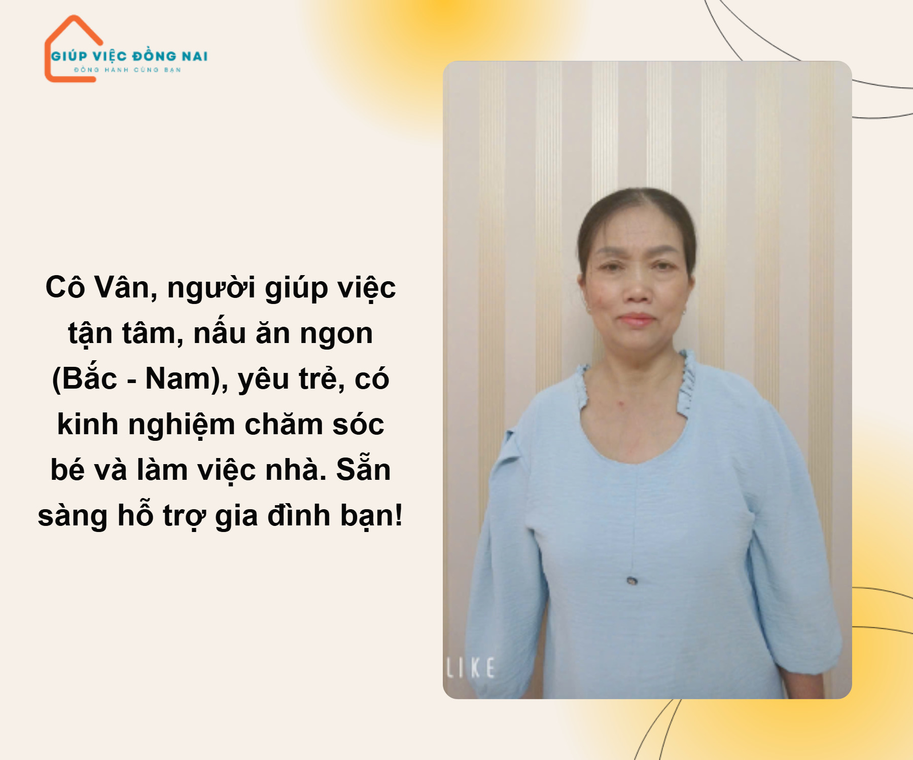 Chị NGUYỄN THỊ VÂN, sinh năm 1972, quê Nghệ An cần tìm việc