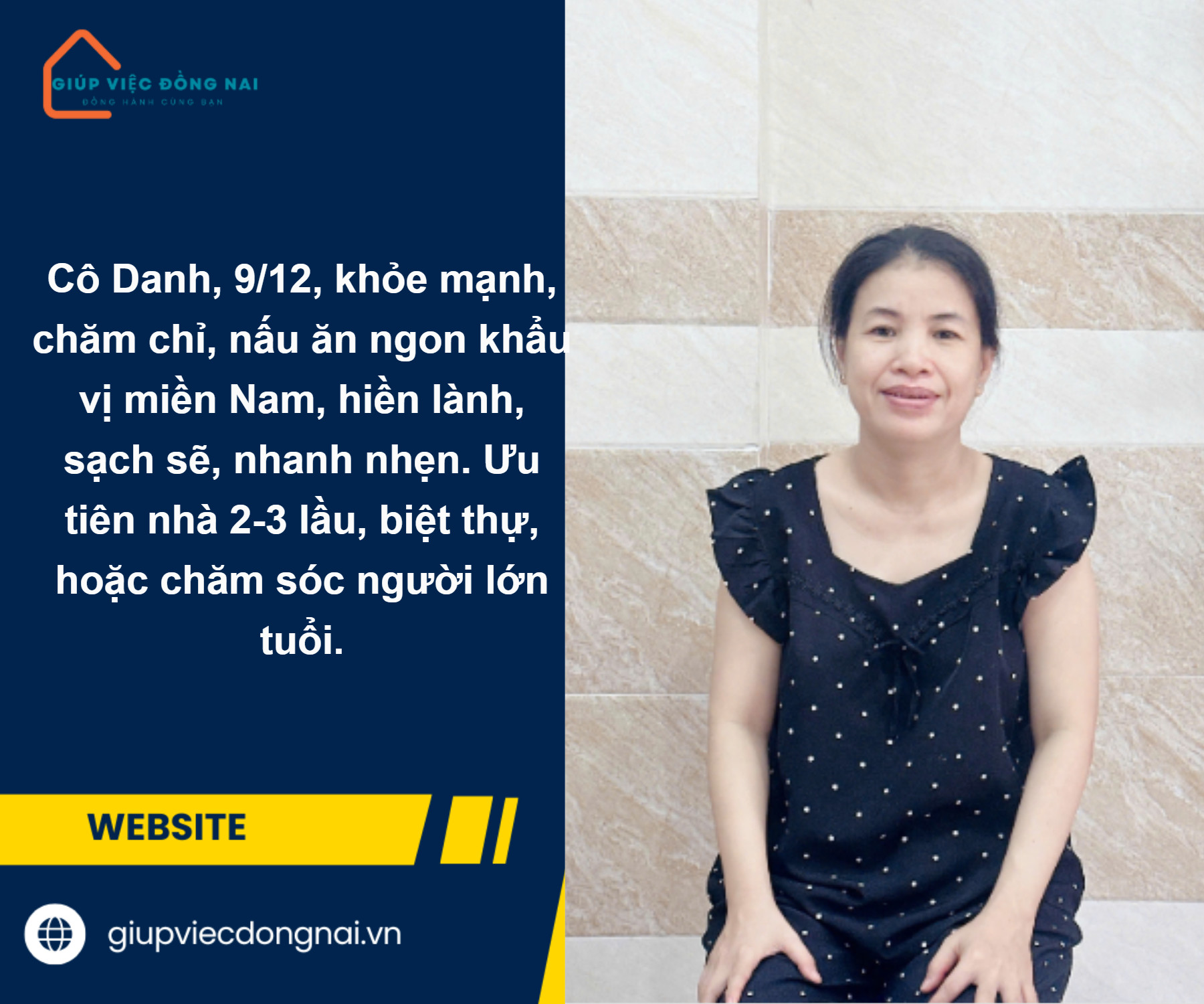 Đăng giúp người thân cần tìm việc giúp việc nhà